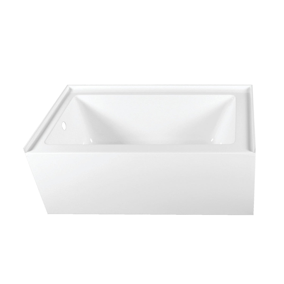Aqua Eden 60" Acrylic Rectangular 3-Wall Alcove Tub, Left Hand Drain Hole in Glossy White