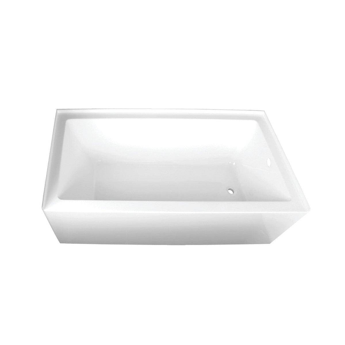Aqua Eden 60" Acrylic Rectangular 3-Wall Alcove Tub, Right Hand Drain Hole in Glossy White