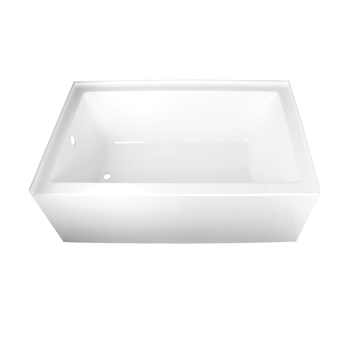 Aqua Eden 60" Acrylic Rectangular 3-Wall Alcove Tub, Left Hand Drain in Glossy White
