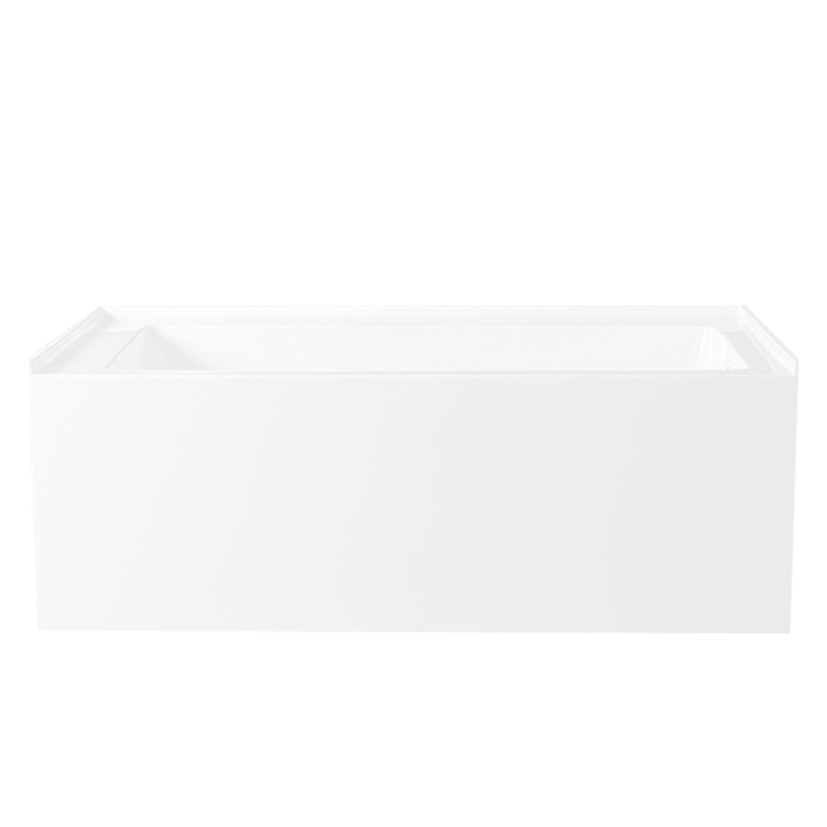 Aqua Eden 60" Acrylic Rectangular 3-Wall Alcove Tub, Right Hand Drain in Glossy White