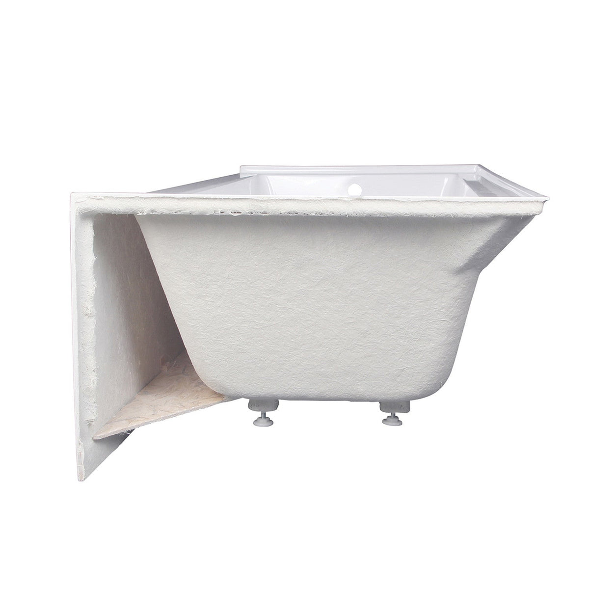 Aqua Eden 66" Acrylic Rectangular 3-Wall Alcove Tub, Left Hand Drain in Glossy White