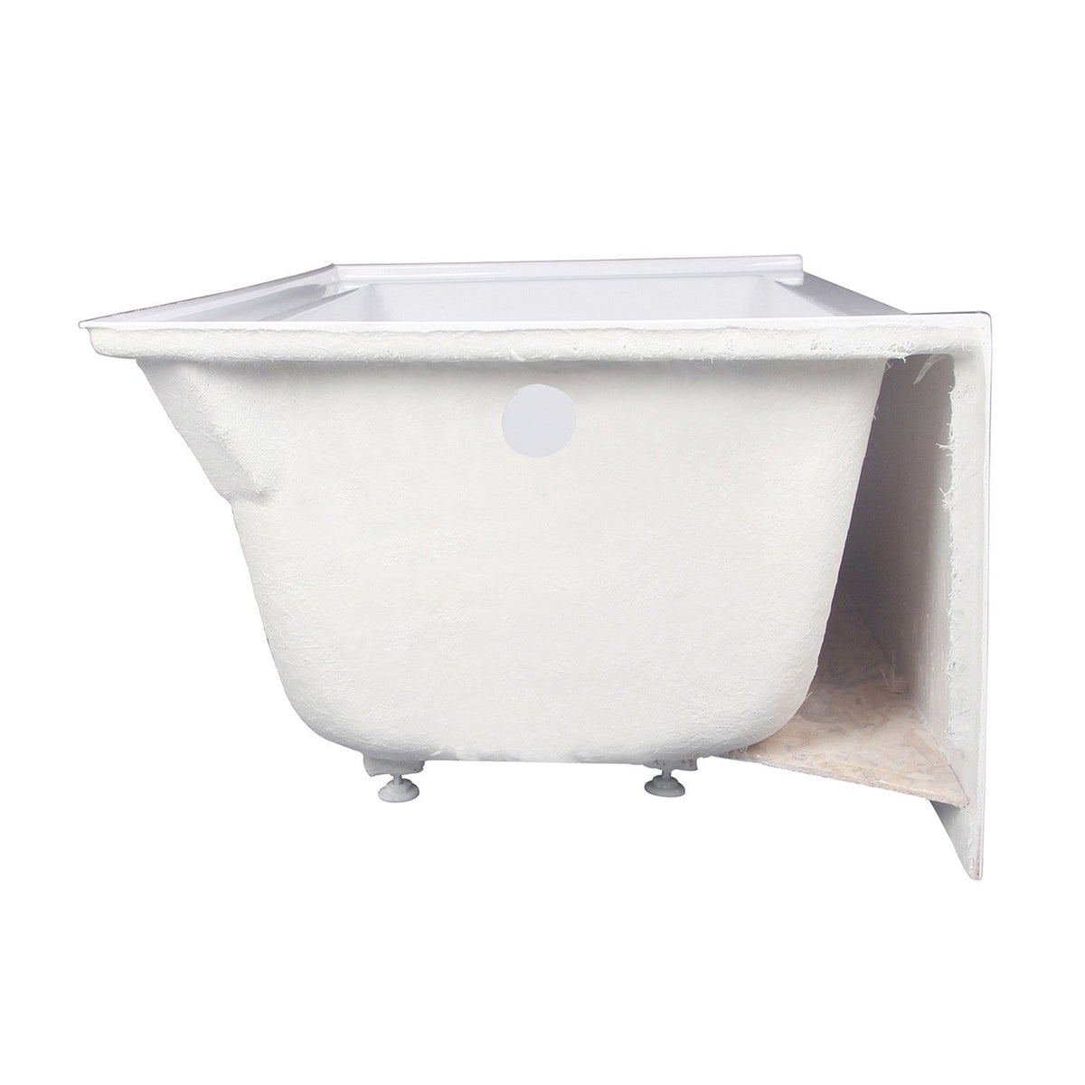 Aqua Eden 66" Acrylic Rectangular 3-Wall Alcove Tub, Left Hand Drain in Glossy White