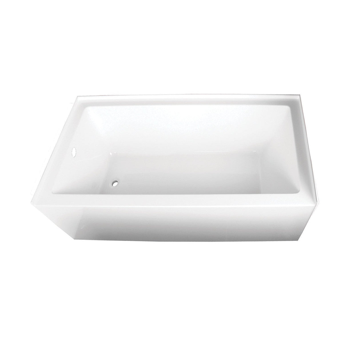 Aqua Eden 66" Acrylic Rectangular 3-Wall Alcove Tub, Left Hand Drain in Glossy White
