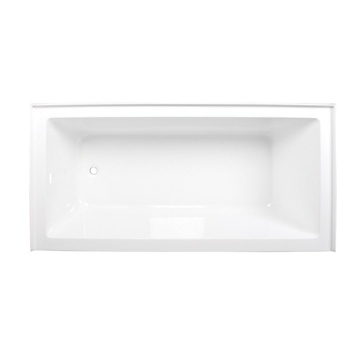Aqua Eden 66" Acrylic Rectangular 3-Wall Alcove Tub, Left Hand Drain in Glossy White