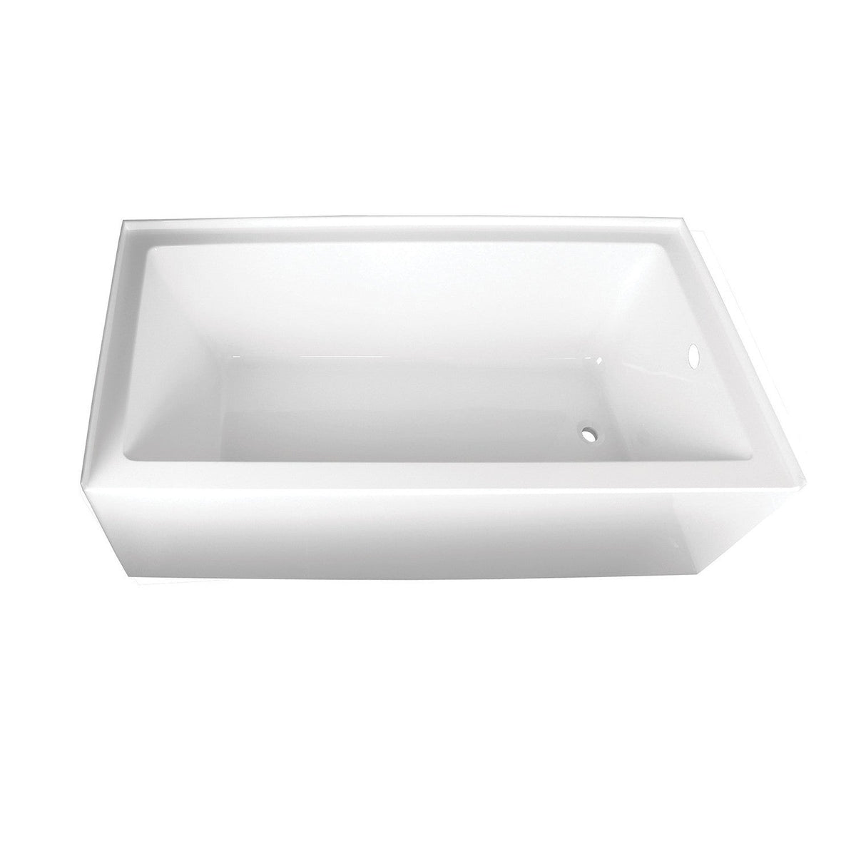 Aqua Eden 66" Acrylic Rectangular 3-Wall Alcove Tub, Right Hand Drain in Glossy White