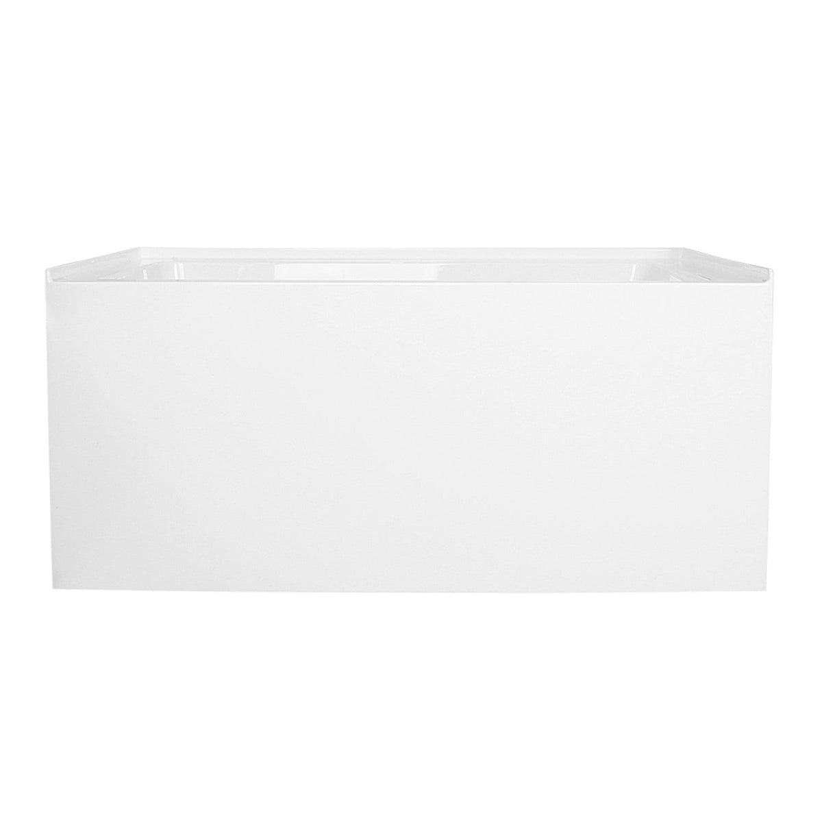 Aqua Eden 48" Acrylic Rectangular 3-Wall Alcove Tub, Left Hand Drain Hole in Glossy White