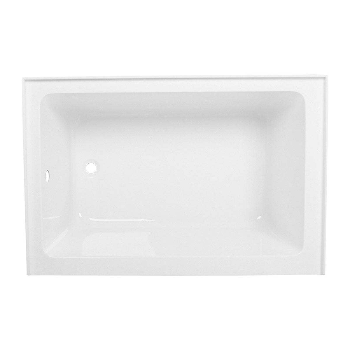 Aqua Eden 48" Acrylic Rectangular 3-Wall Alcove Tub, Left Hand Drain Hole in Glossy White