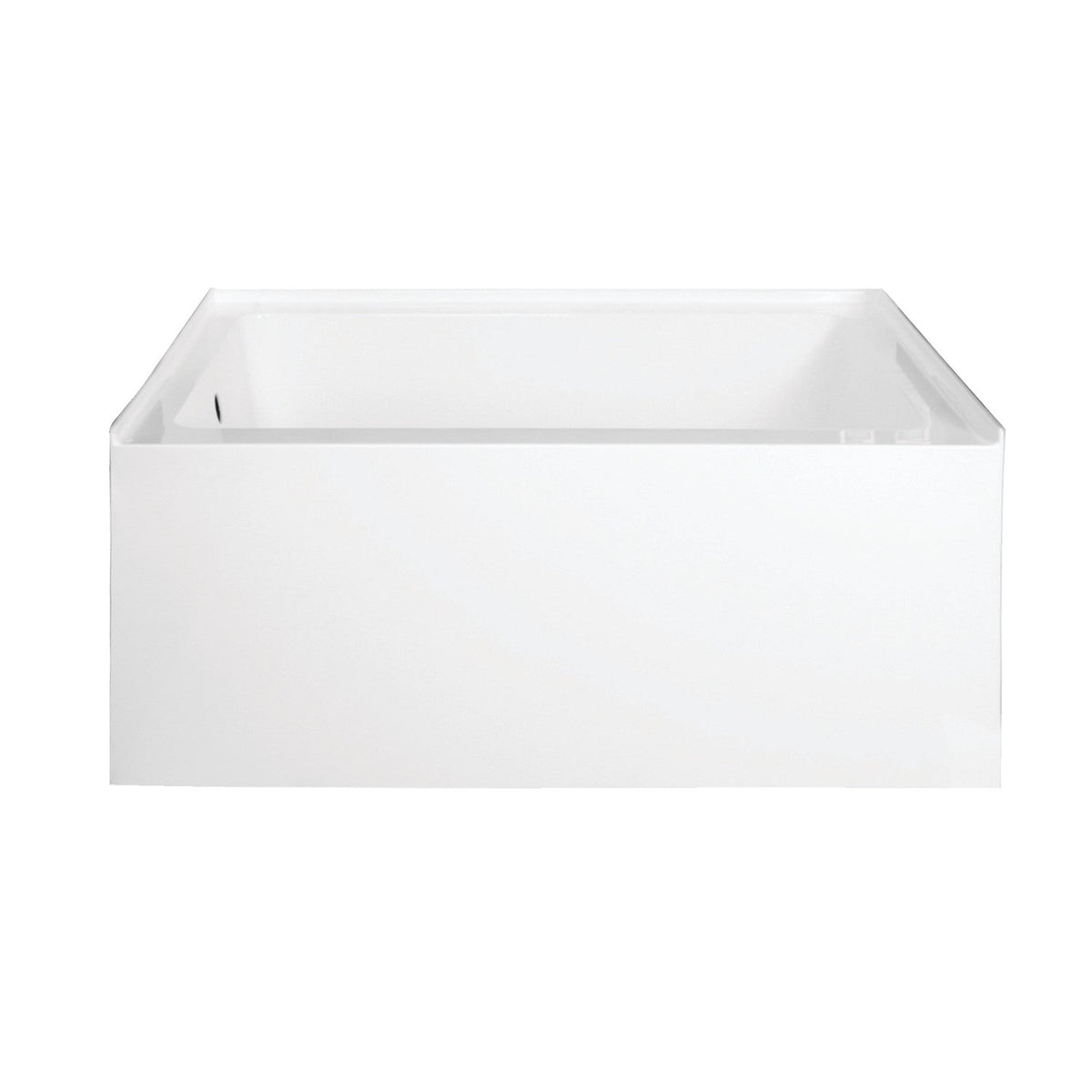 Aqua Eden 48" Acrylic Rectangular 3-Wall Alcove Tub, Left Hand Drain Hole in Glossy White