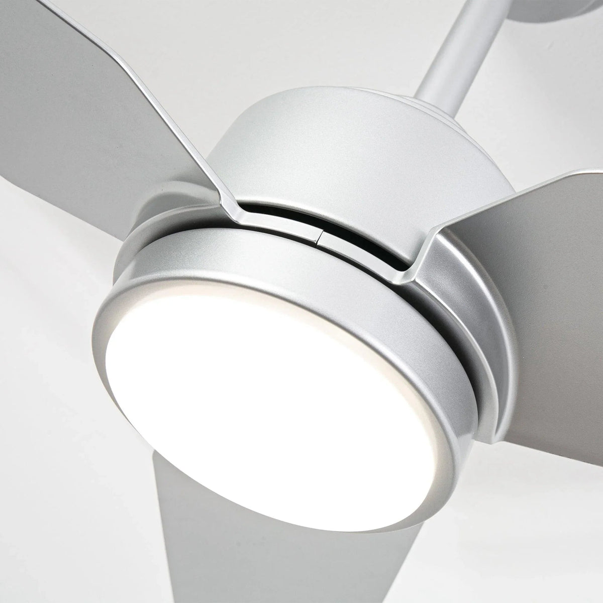 Ceiling fan LED light globe with silver fan ring and blade arms