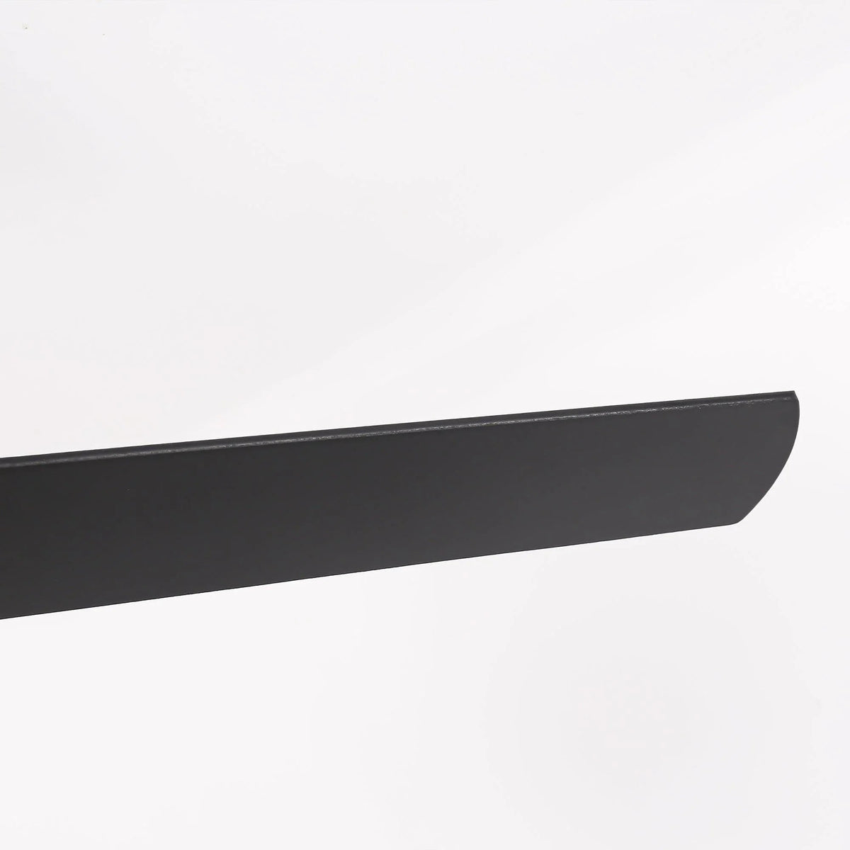 Black ceiling fan blade detail, smooth matte finish