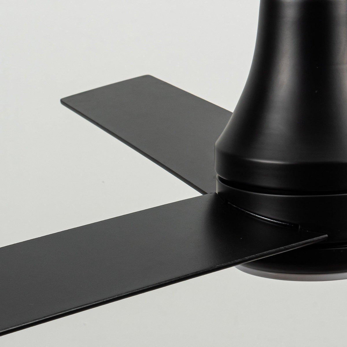 Black ceiling fan blade arms and flush mount hub