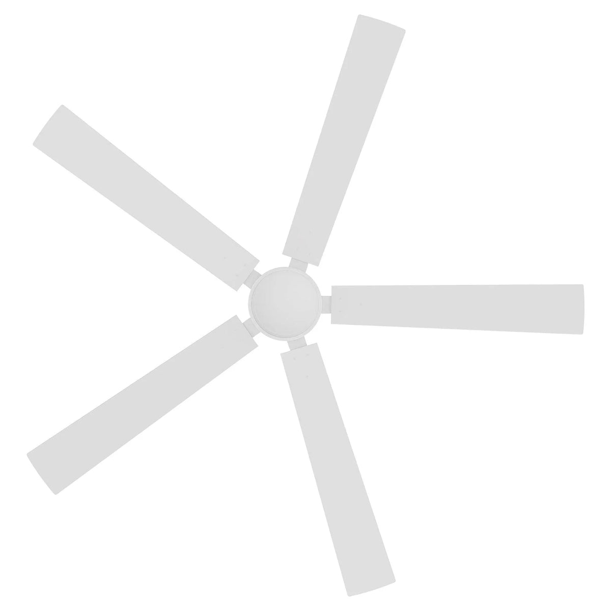 White 52-inch ceiling fan with 5 blades and integrated circular LED light kit