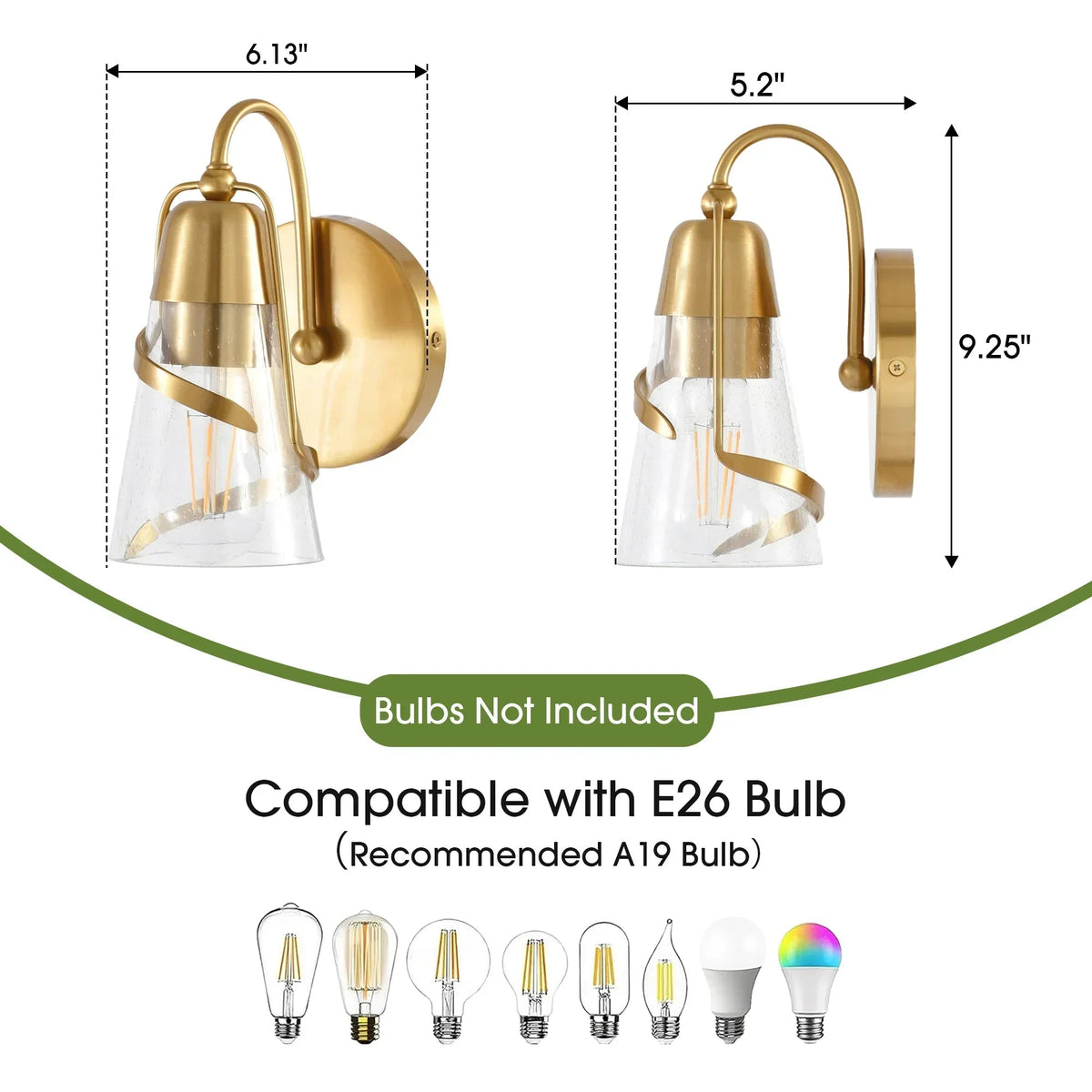Parrot Uncle 6-Inch Ethel 1-Light Mirror Vanity Light (W3003)