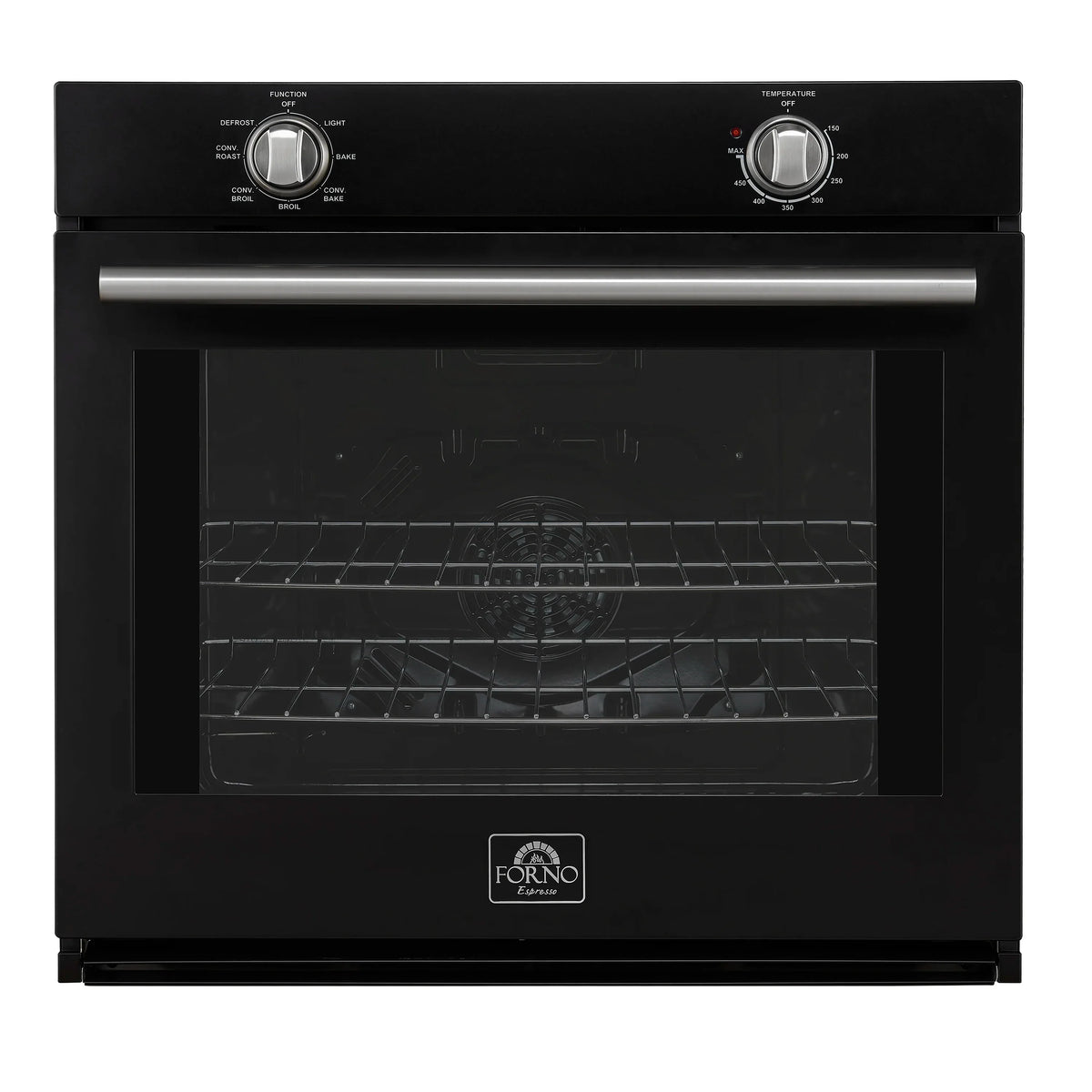 Forno Vomero 30-Inch Wall Oven with 5 cu.ft Total Capacity in Black with Stainless Steel Trim (FBOEL1370-30BLK)