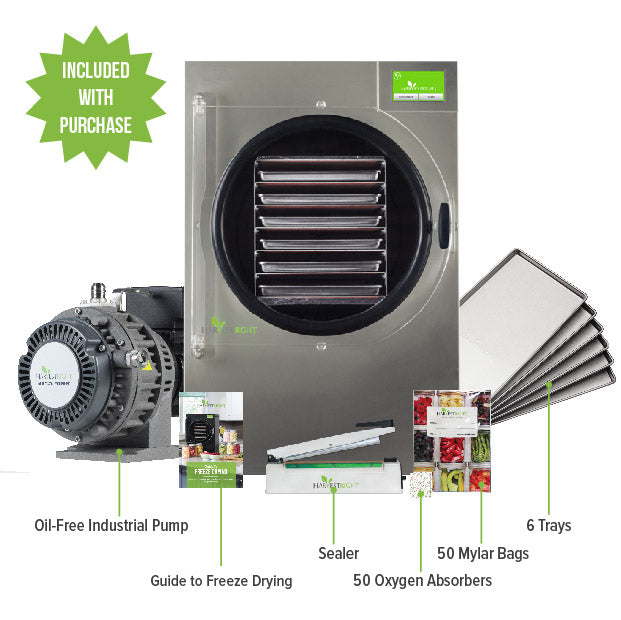 Stainless steel home freeze dryer with round chamber, 6 trays, oil-free pump kit accessories