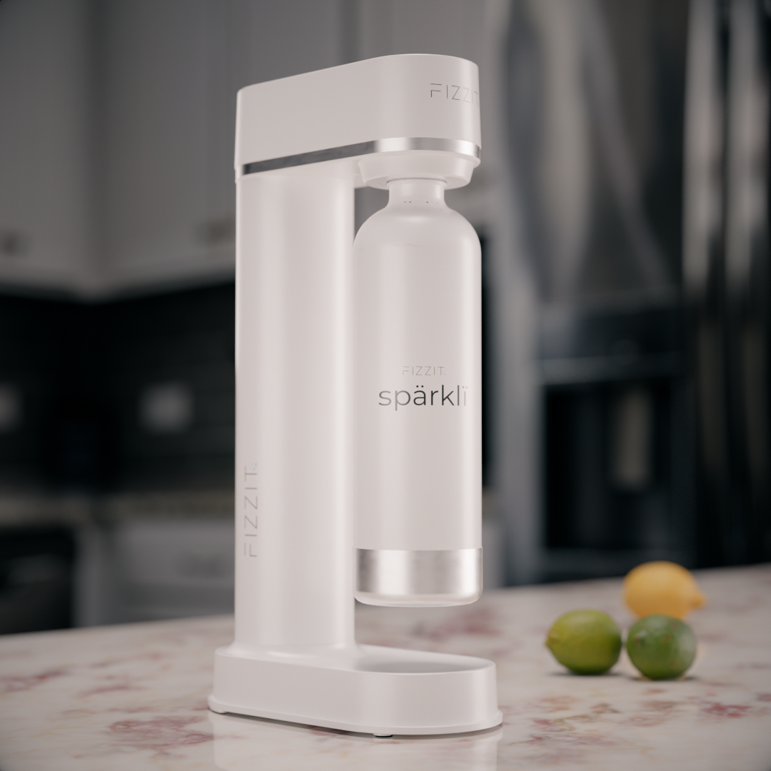 Fizzit Spärklï Sparkling Water Maker Fizz & Flavor Bundle with 60L CO2 Cylinder and 12-Pack CraftMix Drink Mixes