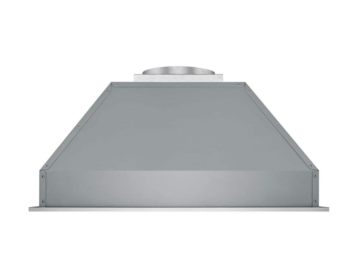 Stainless steel insert range hood chimney-style top with round duct collar