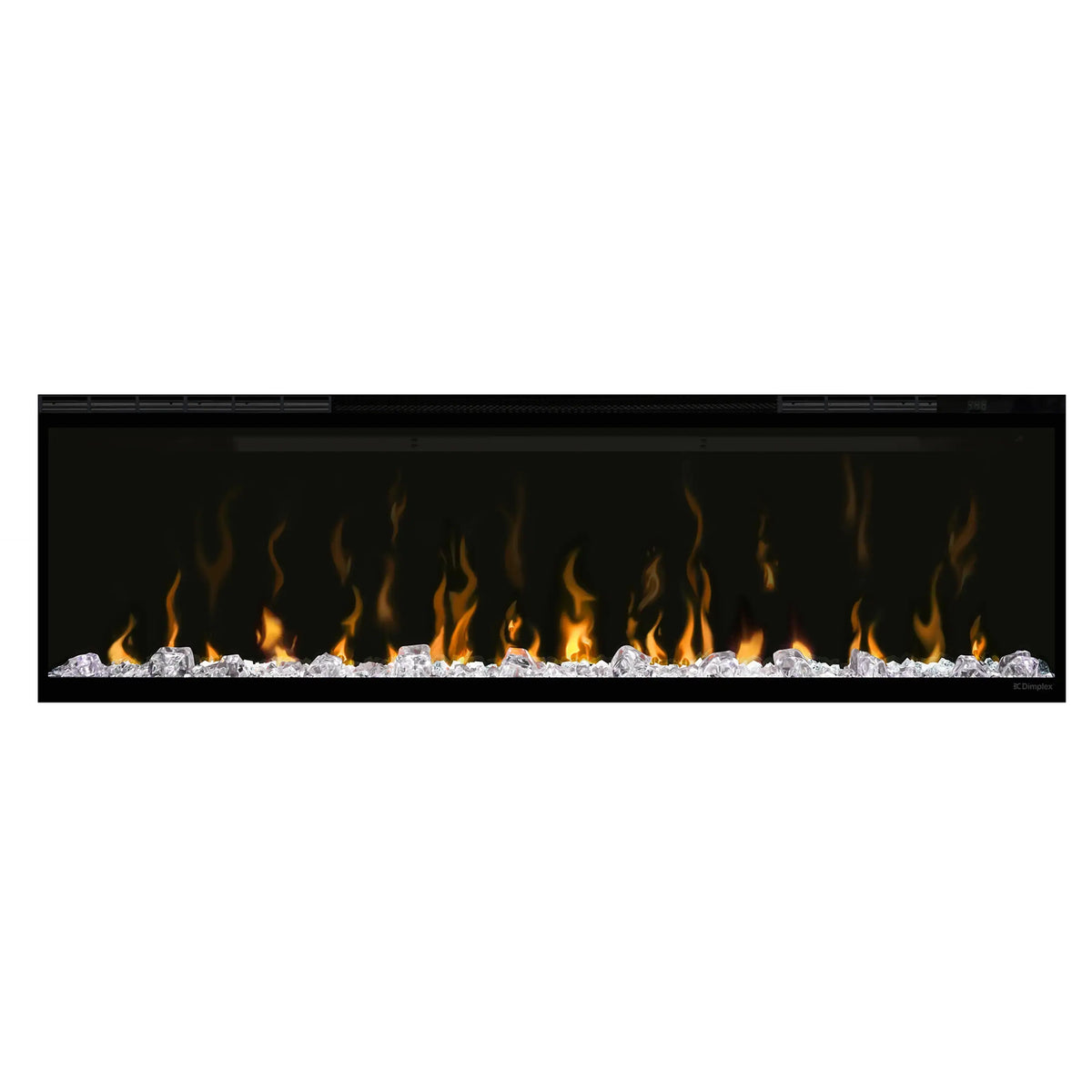 Dimplex IgniteXL 50-inch linear electric fireplace showing flame and ember bed