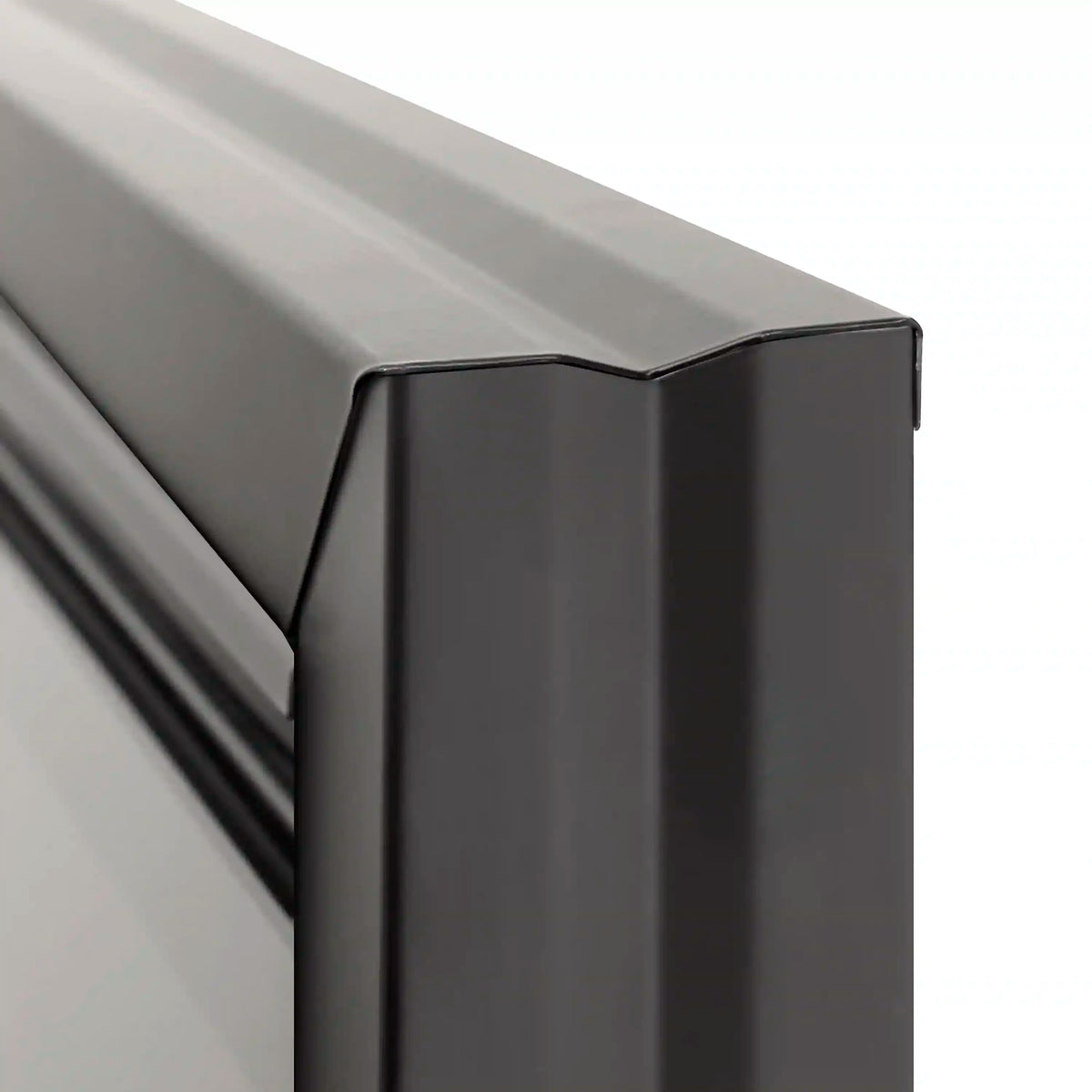 Black trim kit corner detail with smooth rounded edges