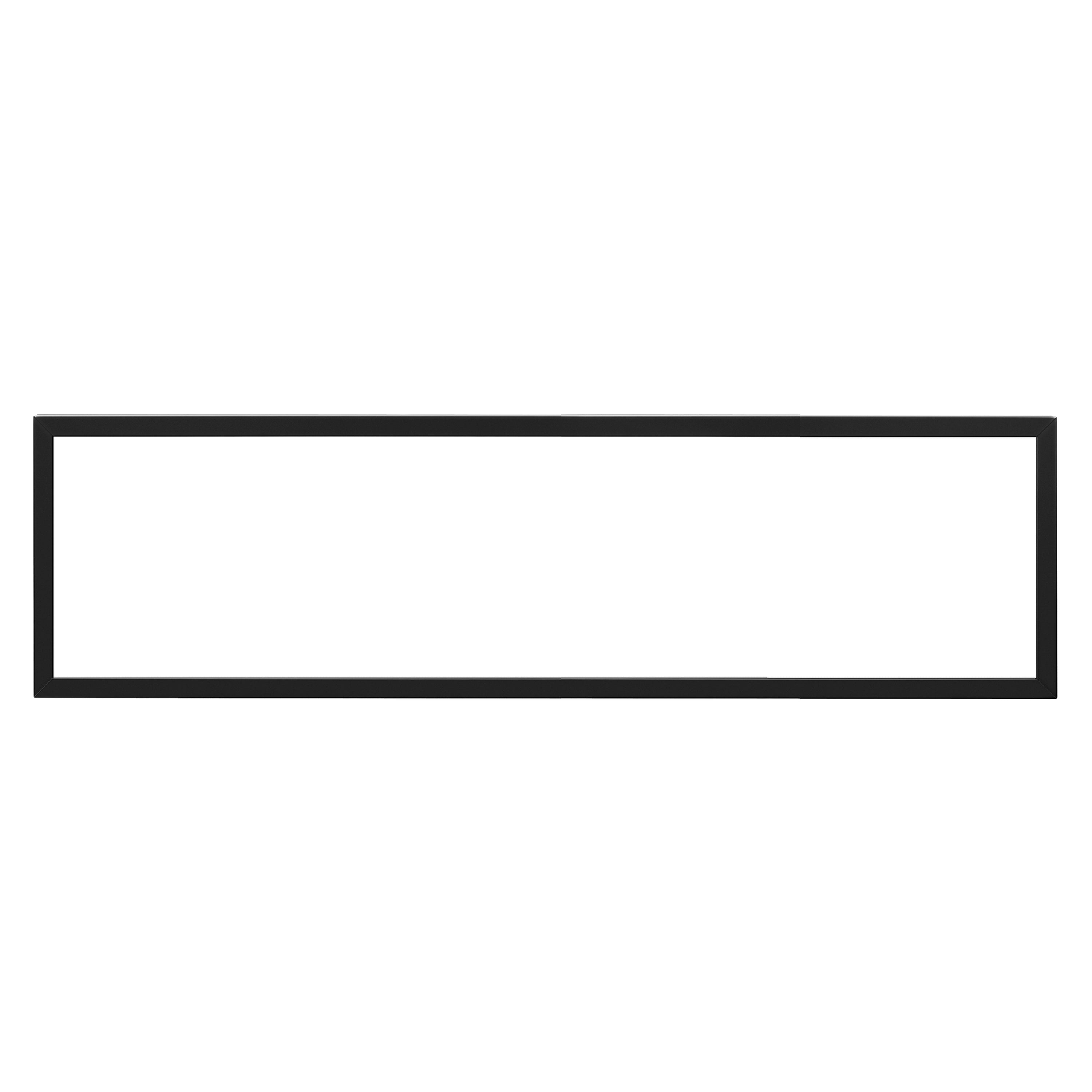 Black 60-inch fireplace trim frame, rectangular border only