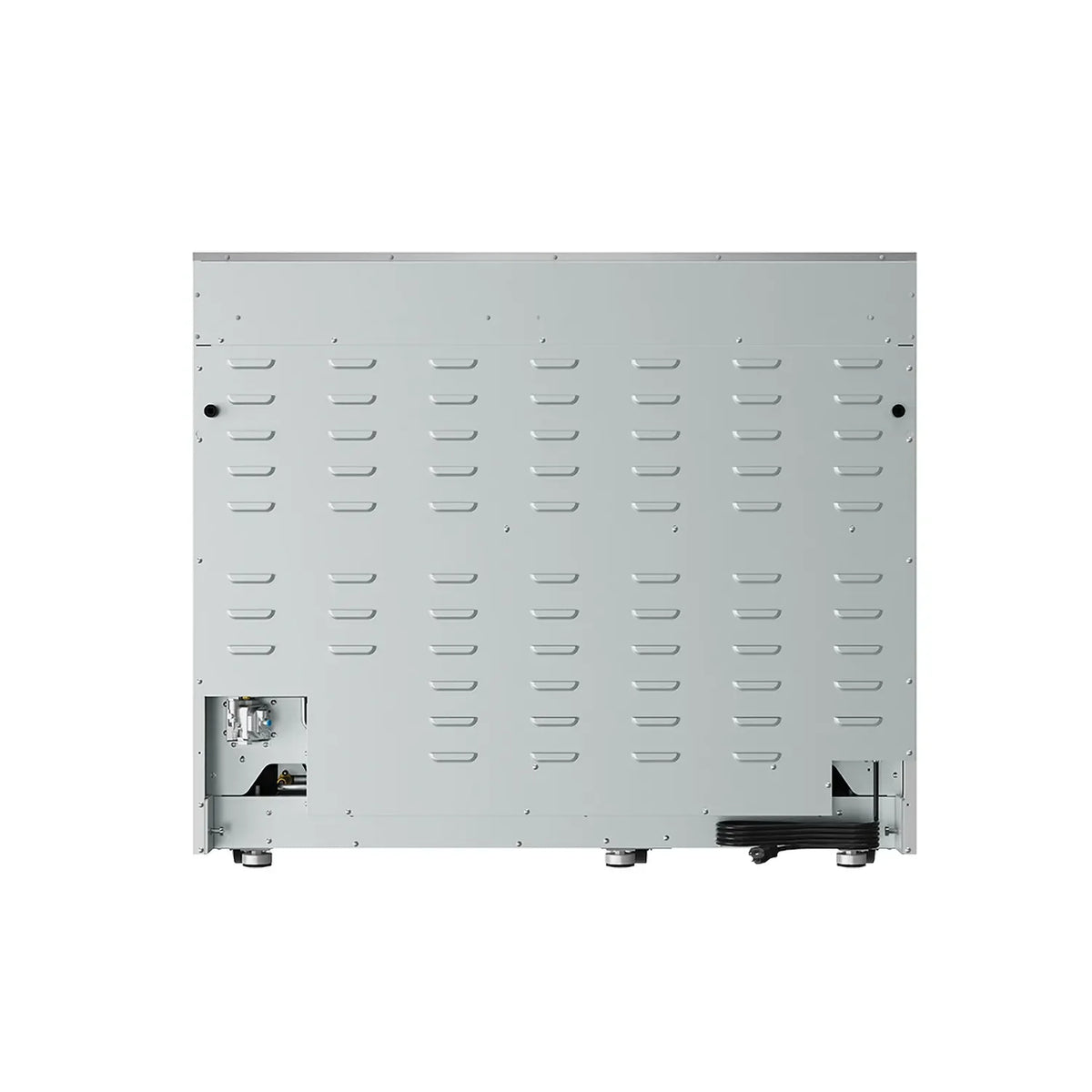 Stainless steel vented appliance panel with multiple airflow slots