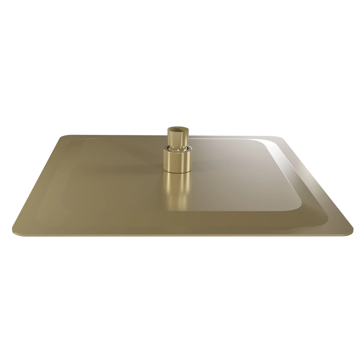 Champagne bronze oversized ceiling shower head with center connection stub