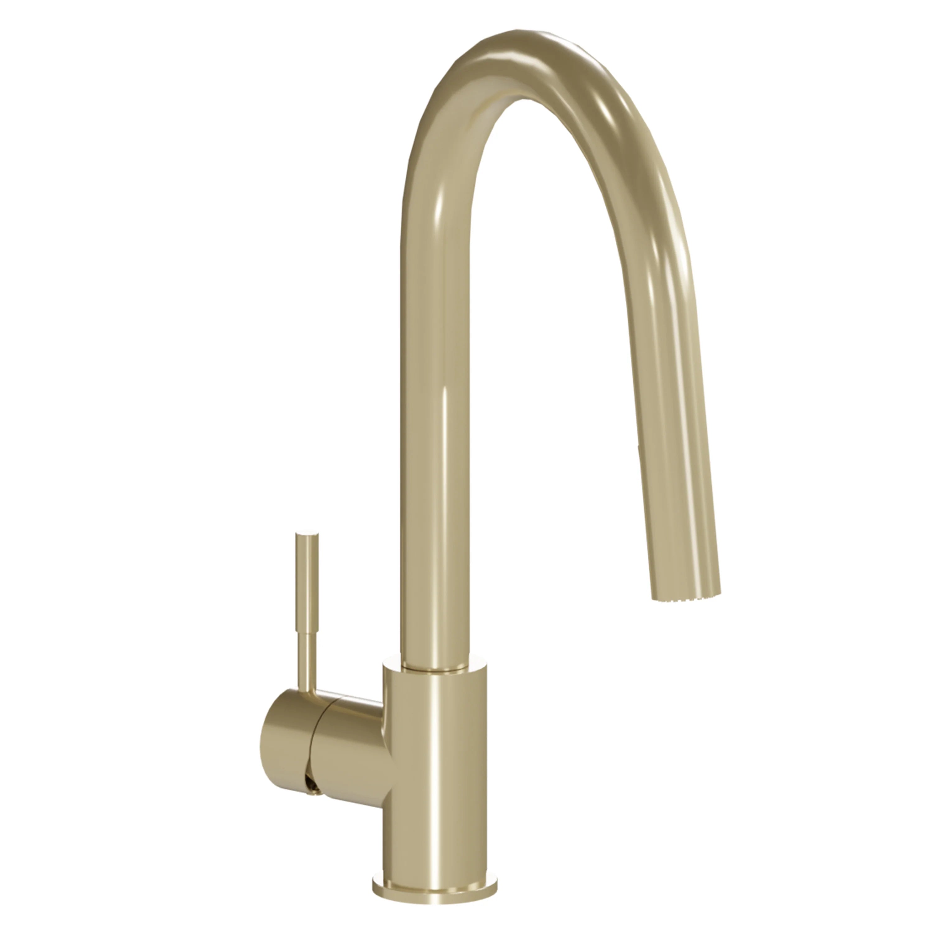Champagne bronze kitchen faucet with tall arched spout and single lever handle