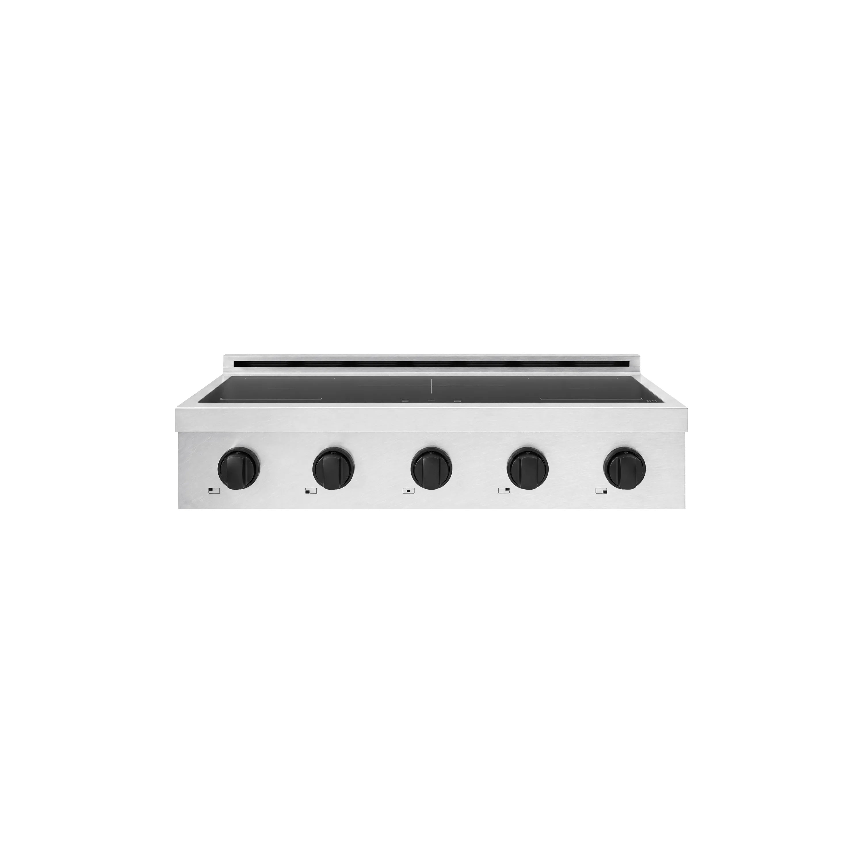 ZLINE Autograph Edition 36-Inch Paramount Induction Rangetop with 5 Element Cooktop in Satin Stainless Steel and Matte Black Accents (SINRTSZ-36-MB)