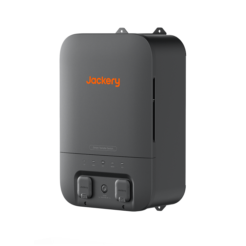Jackery smart transfer switch, dark gray wall-mount unit with front panel controls