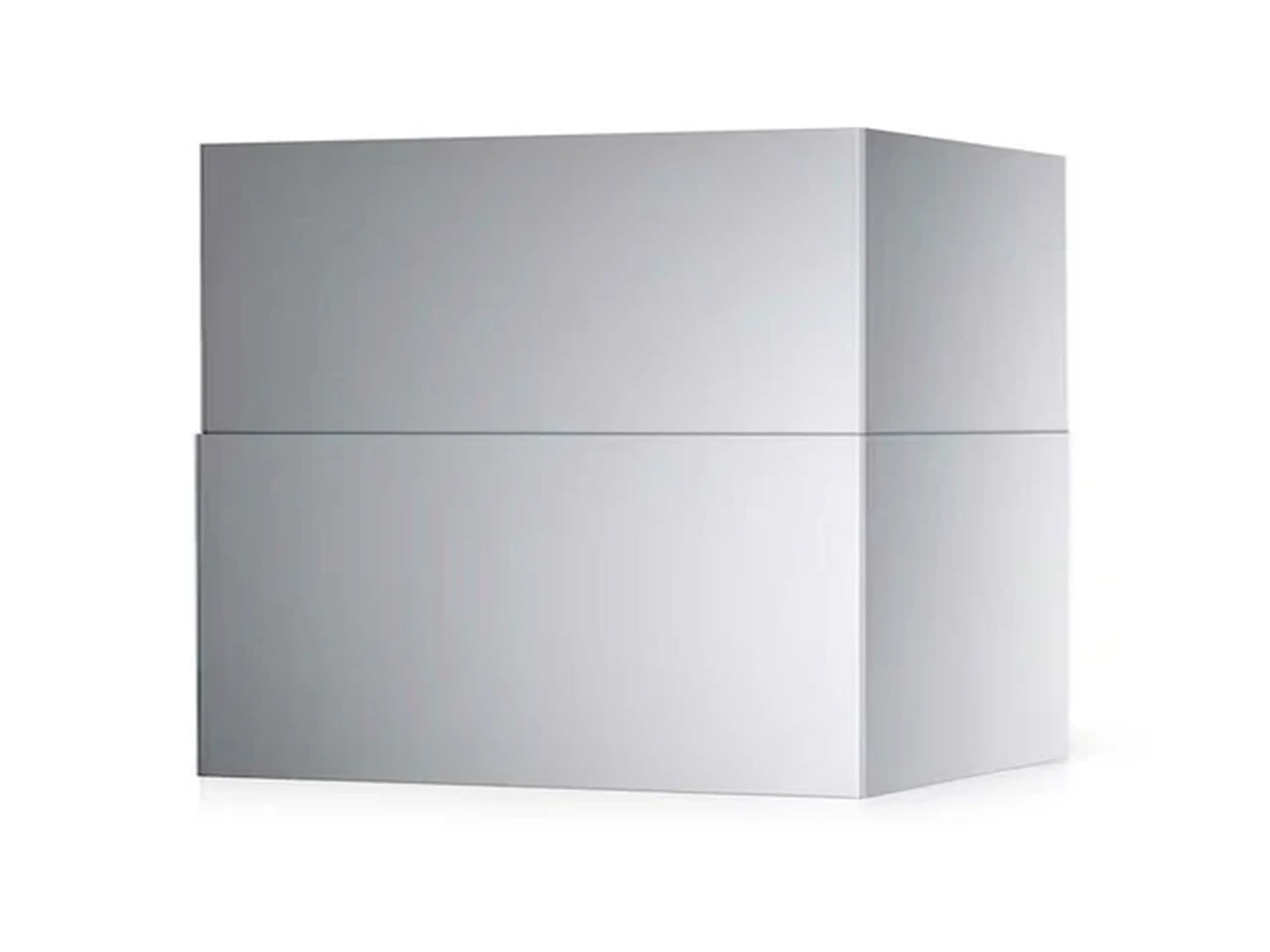Blaze extendable vent hood duct cover, silver-gray rectangular chimney panel