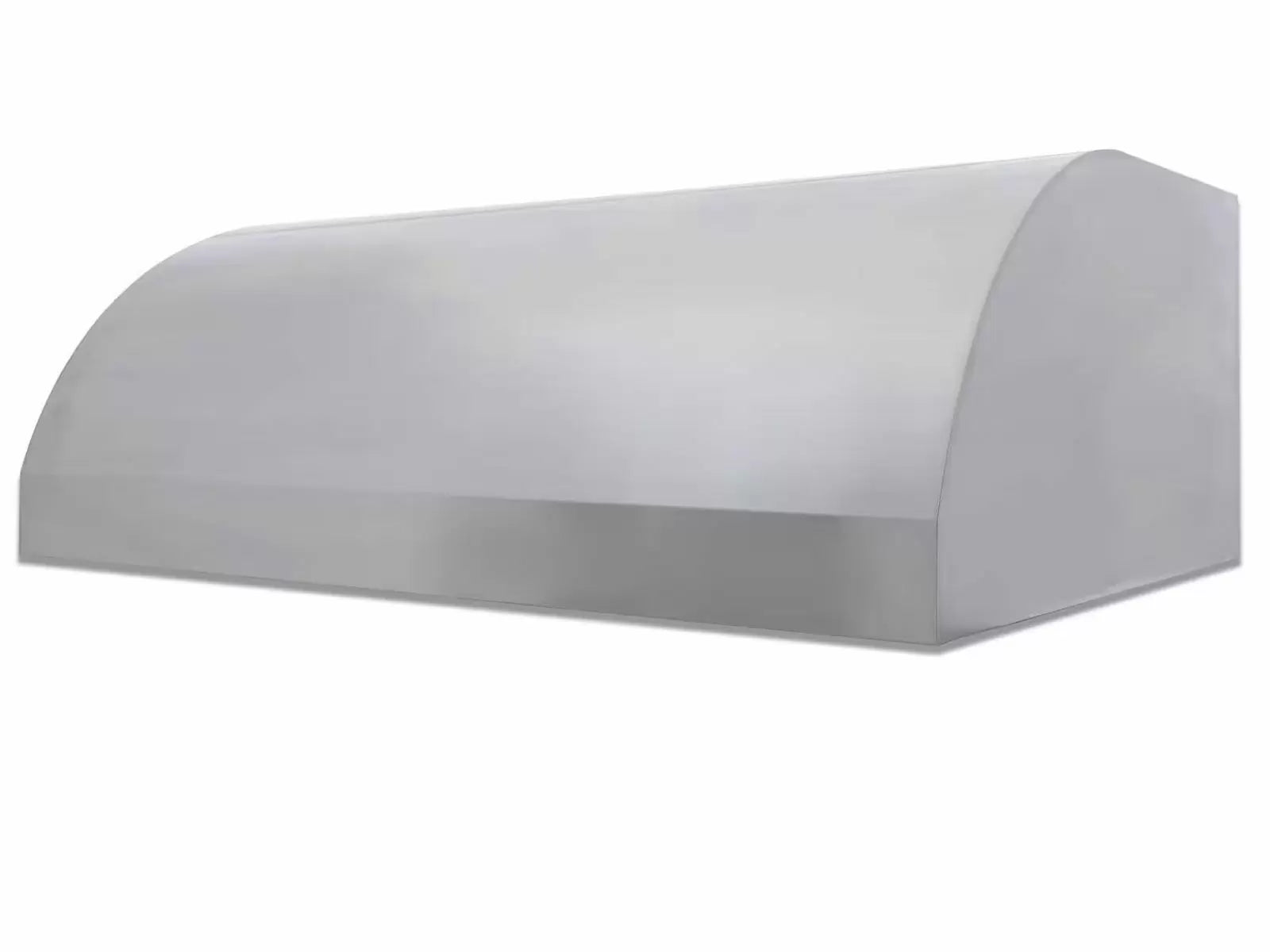 Stainless steel vent hood curved top housing with smooth angled side