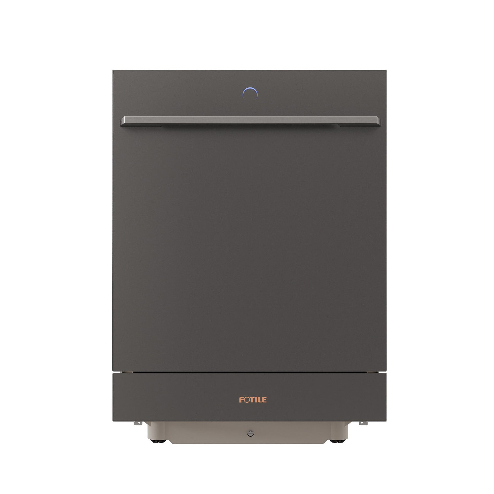 Fotile built-in dishwasher with dark gray front panel and 24-inch size