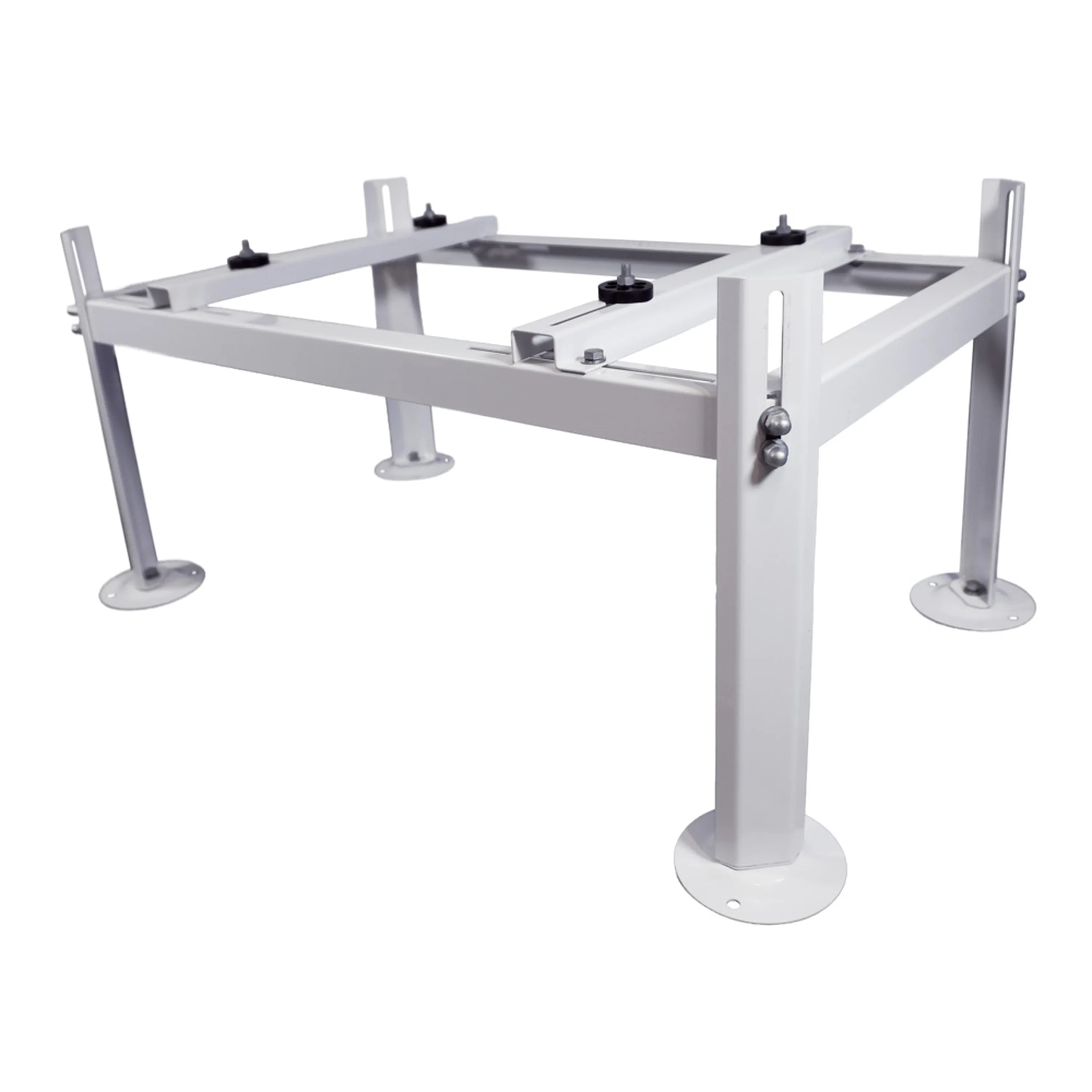 White metal AC condenser side discharge weld bracket frame with corner support brackets