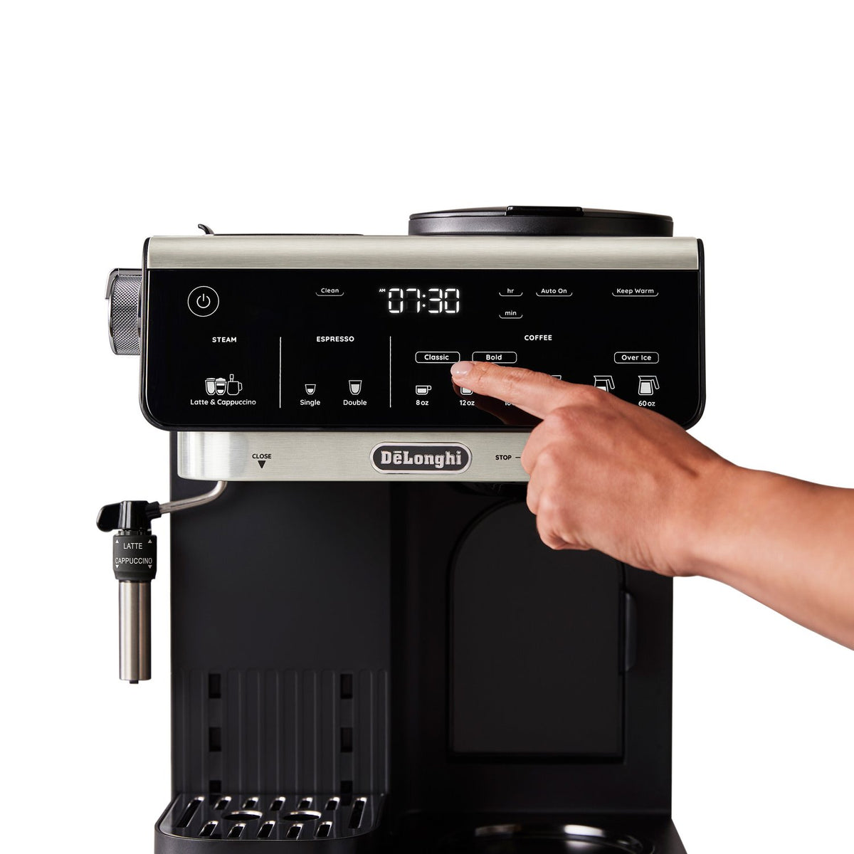 De'Longhi All-in-One Combination Coffee and Espresso Machine with Manual Steam Wand in Black (COM630BK) - image 13