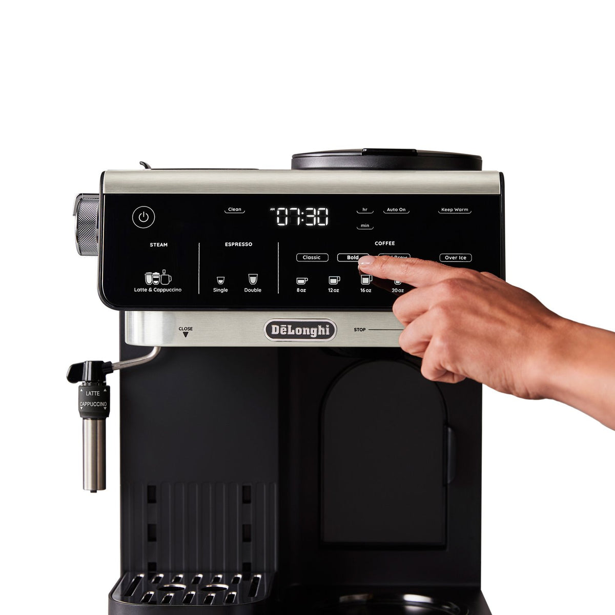 De'Longhi All-in-One Combination Coffee and Espresso Machine with Manual Steam Wand in Black (COM630BK) - image 14