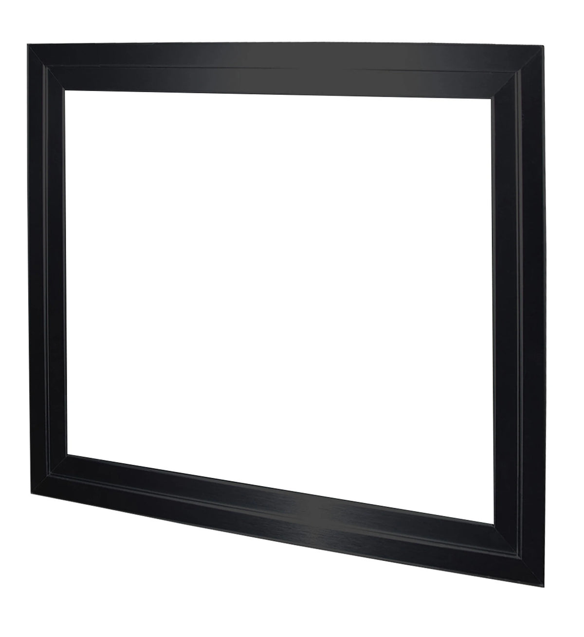 Black fireplace trim kit frame with rectangular inner opening