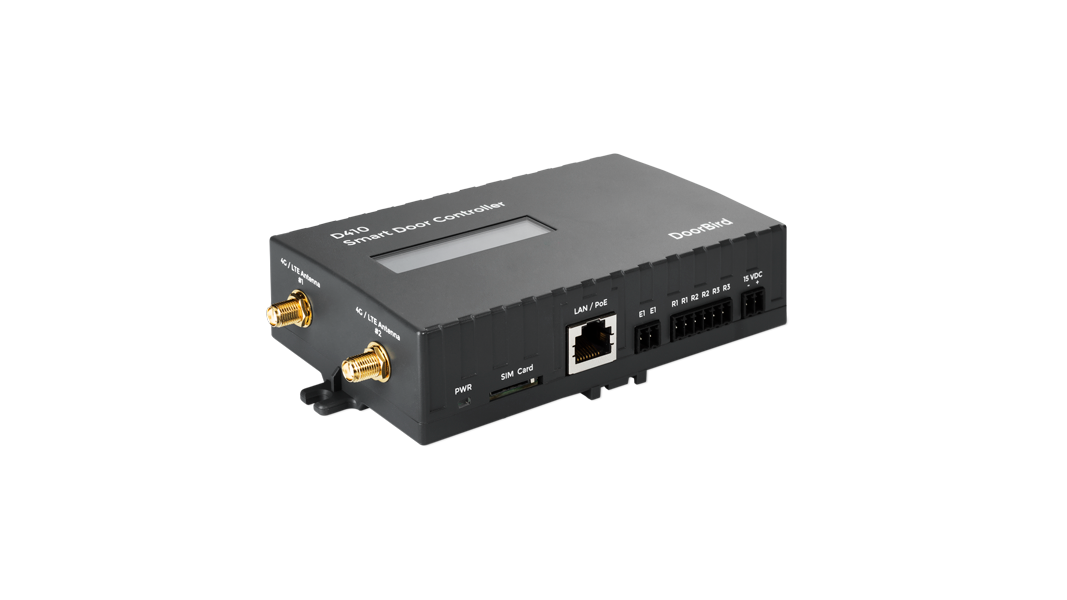 DoorBird Smart Door Controller LTE/4G I/O box with network and port labels