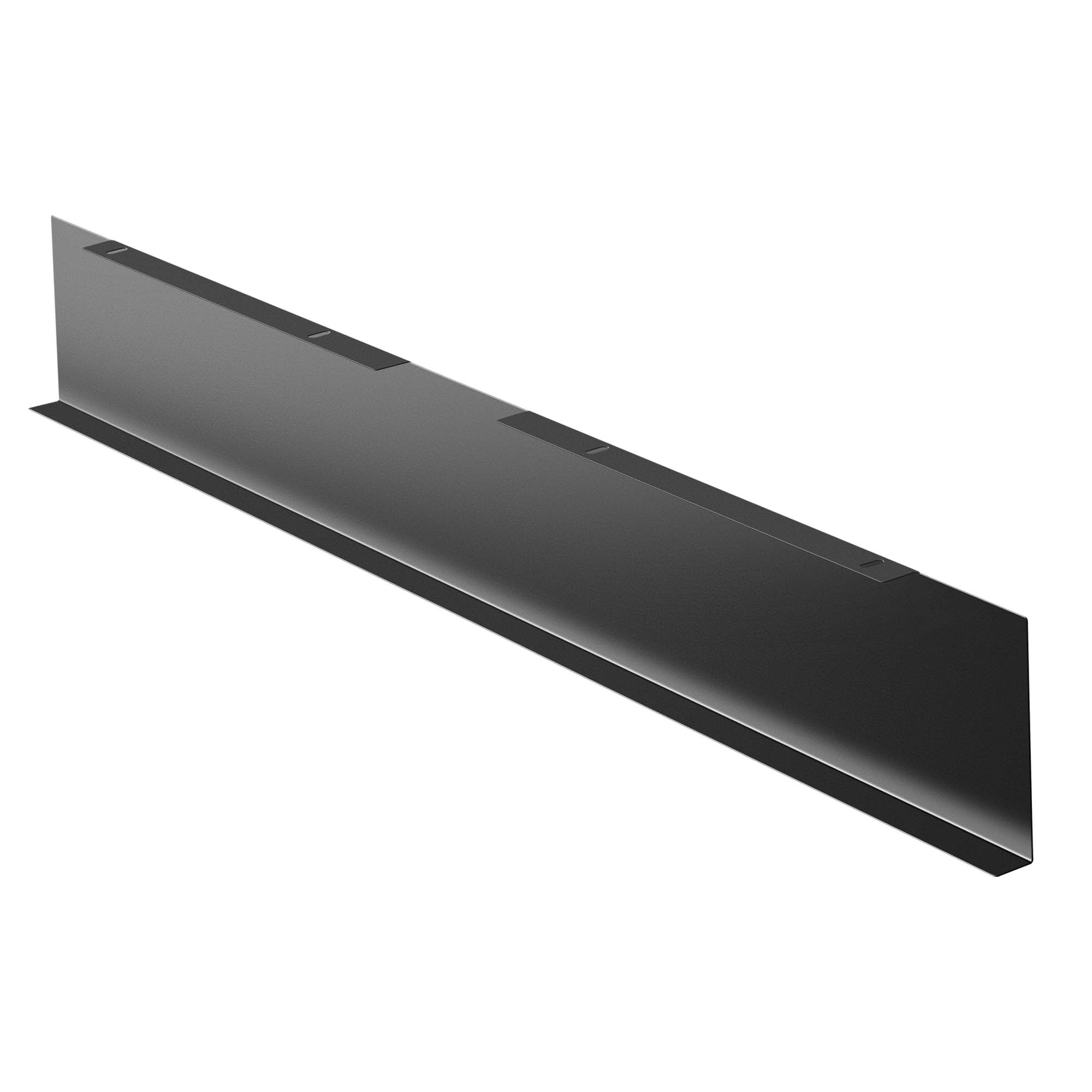 Black slant decorative vent plate with long recessed slots, wall-mount style