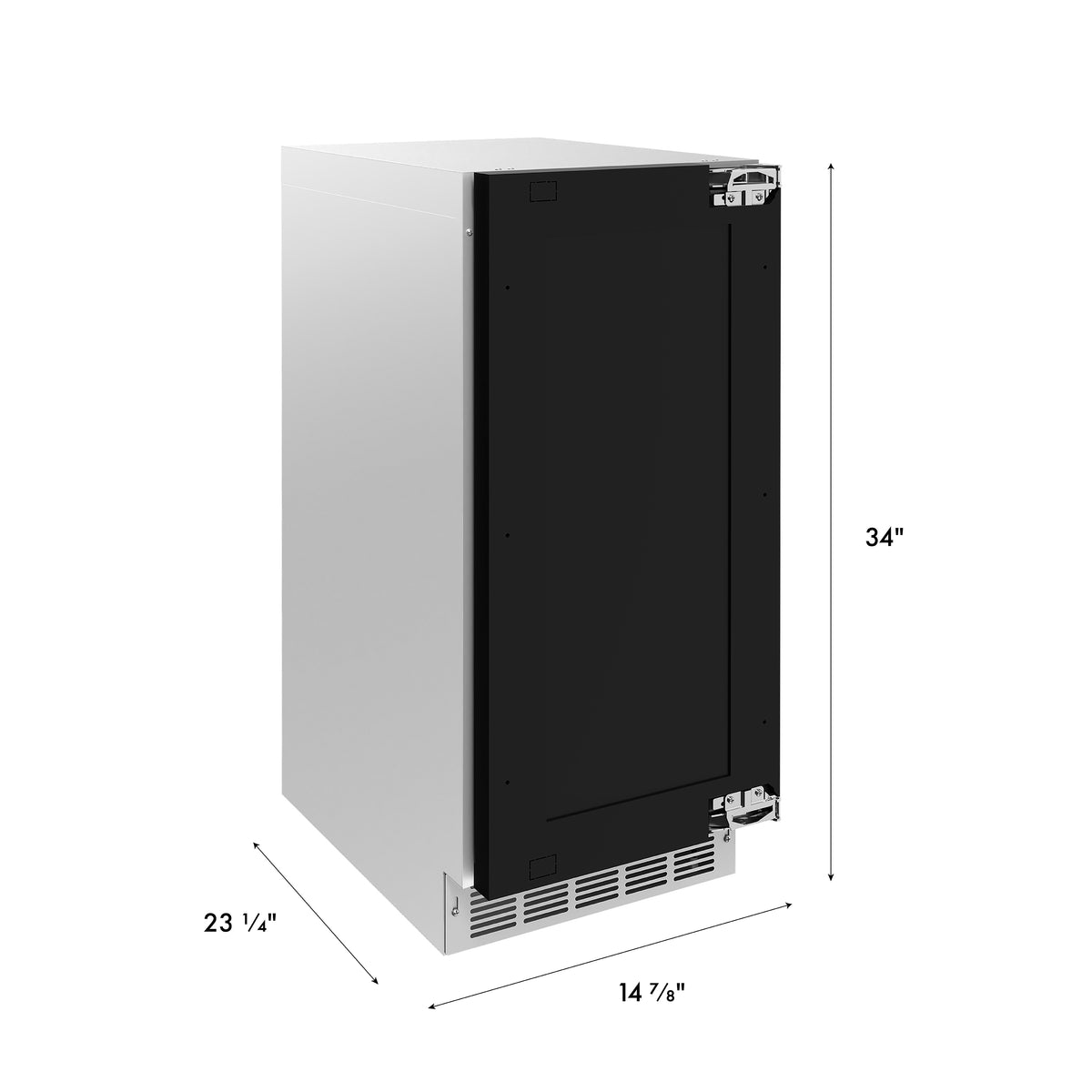 Dimension drawing for the ZLINE Autograph Edition 15-Inch Touchstone Nugget Ice Maker (INGDPZ-15-G)