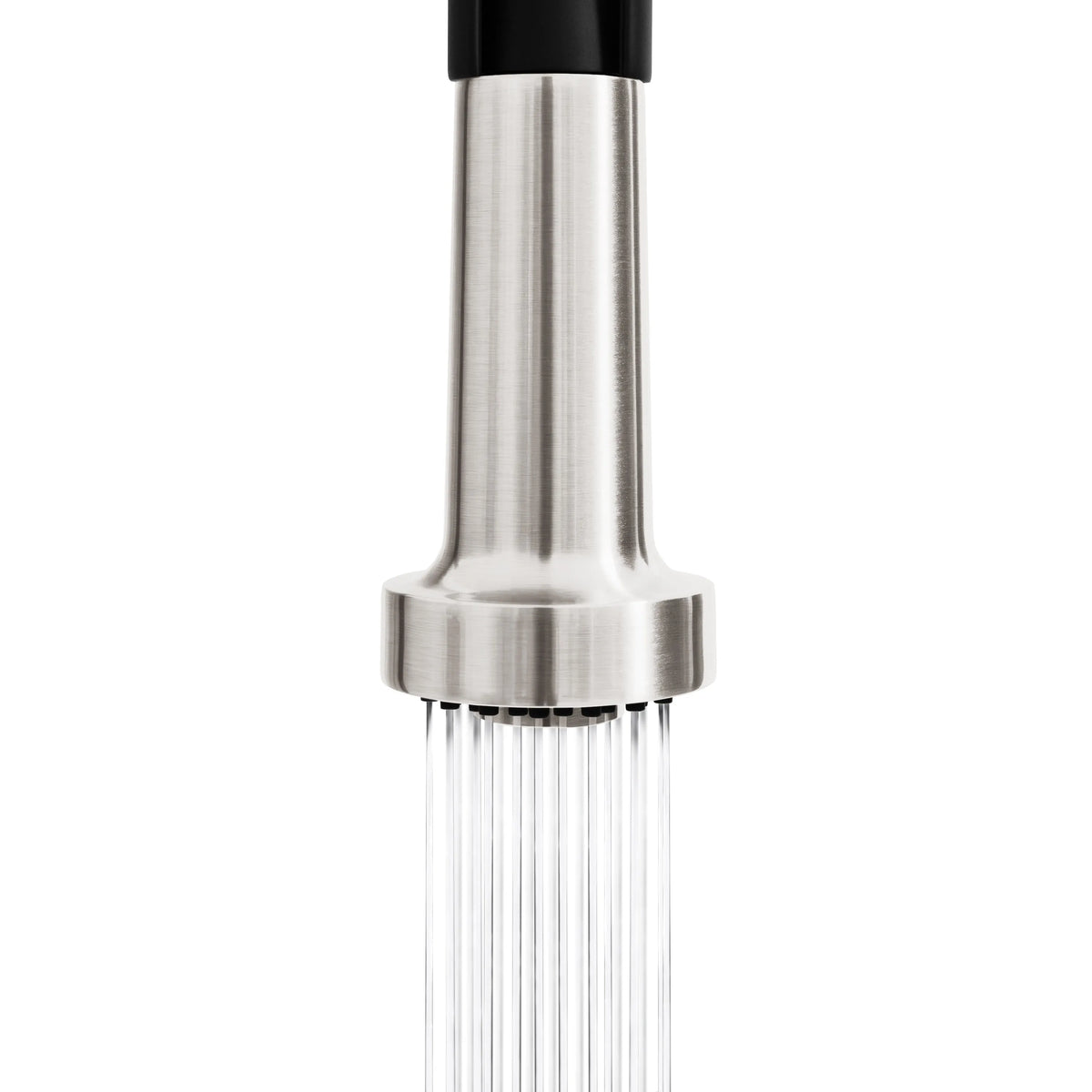 ZLINE Apollo Kitchen Faucet APL-KF-ZMBBN spout detail, spray mode