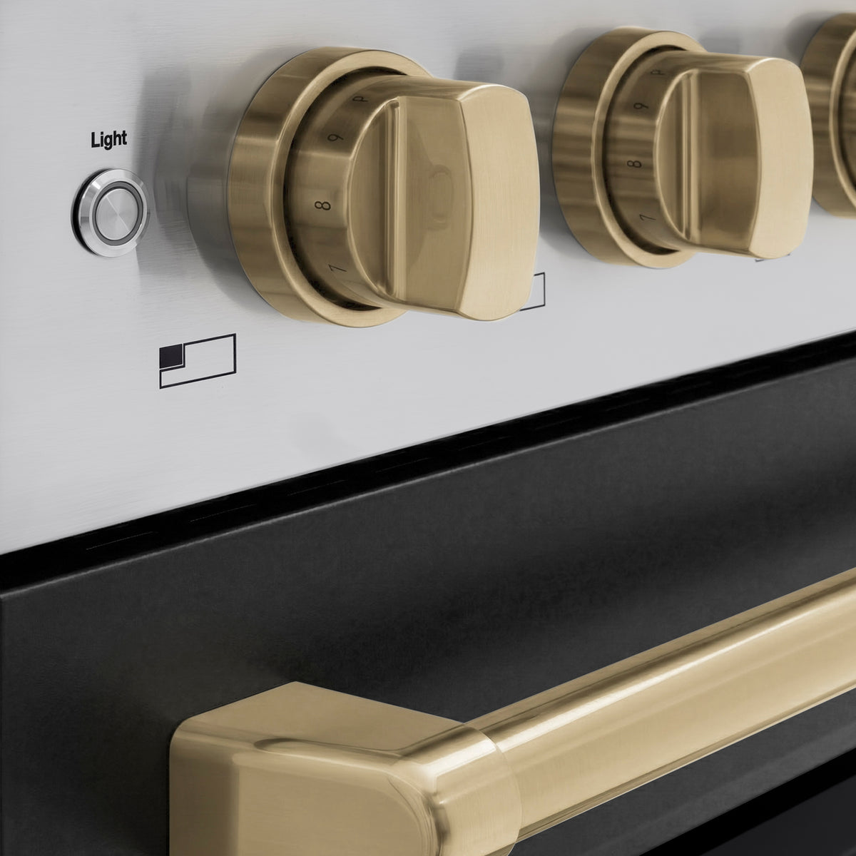 ZLINE 48-Inch Paramount Induction Range SINRZ-BLM-48-CB knobs detail