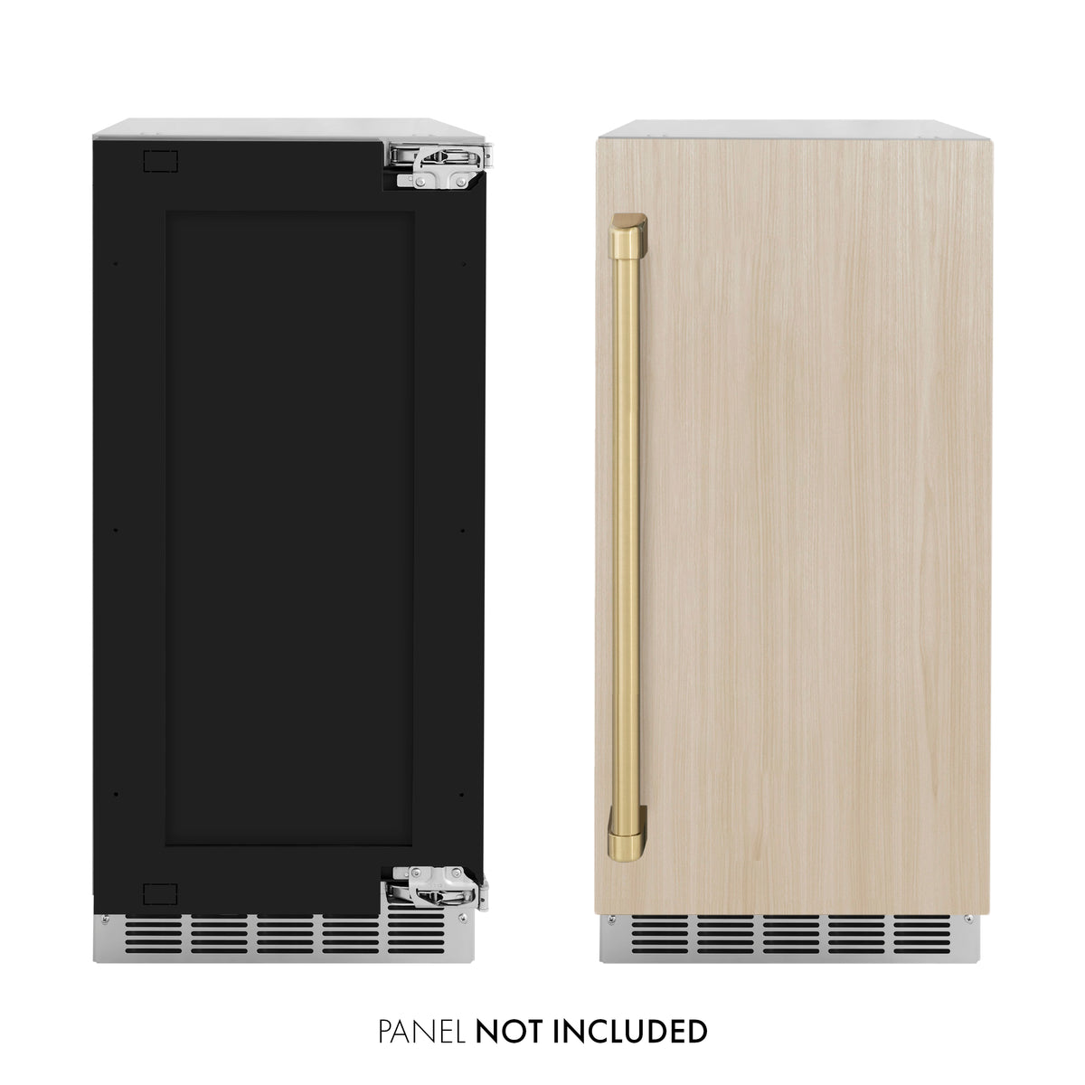 ZLINE Autograph Edition nugget ice maker panel ready door comparison with disclaimer (INGDPZ-15-CB)