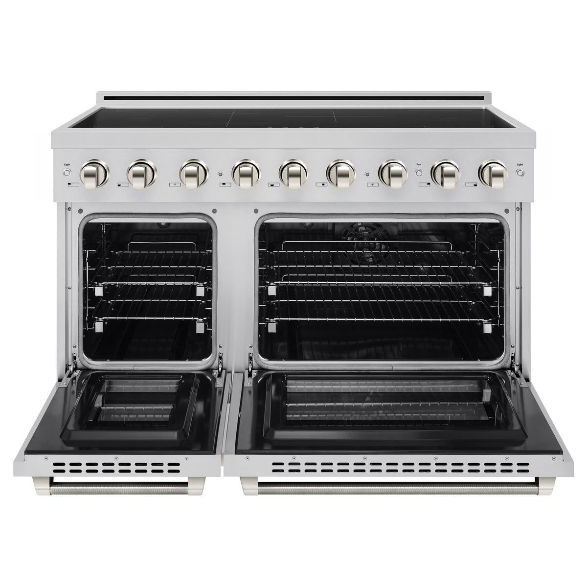 ZLINE 48-Inch Paramount Induction Range SINRZ-48-KPN front with oven doors open