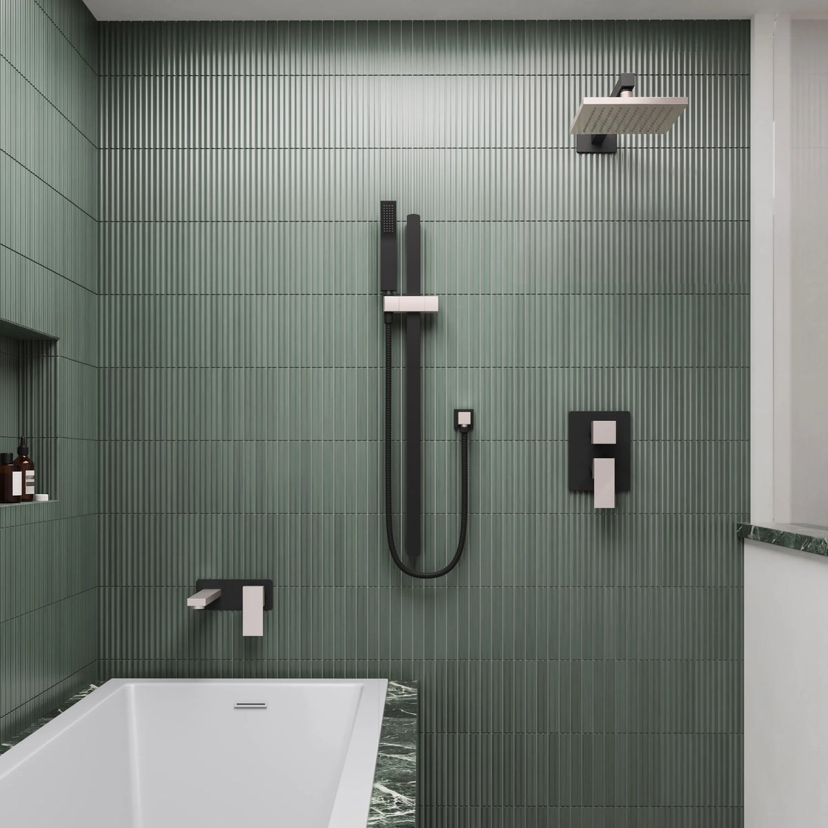 ZLINE Bliss Shower System BLS-SHS-ZMBBN front view, water off