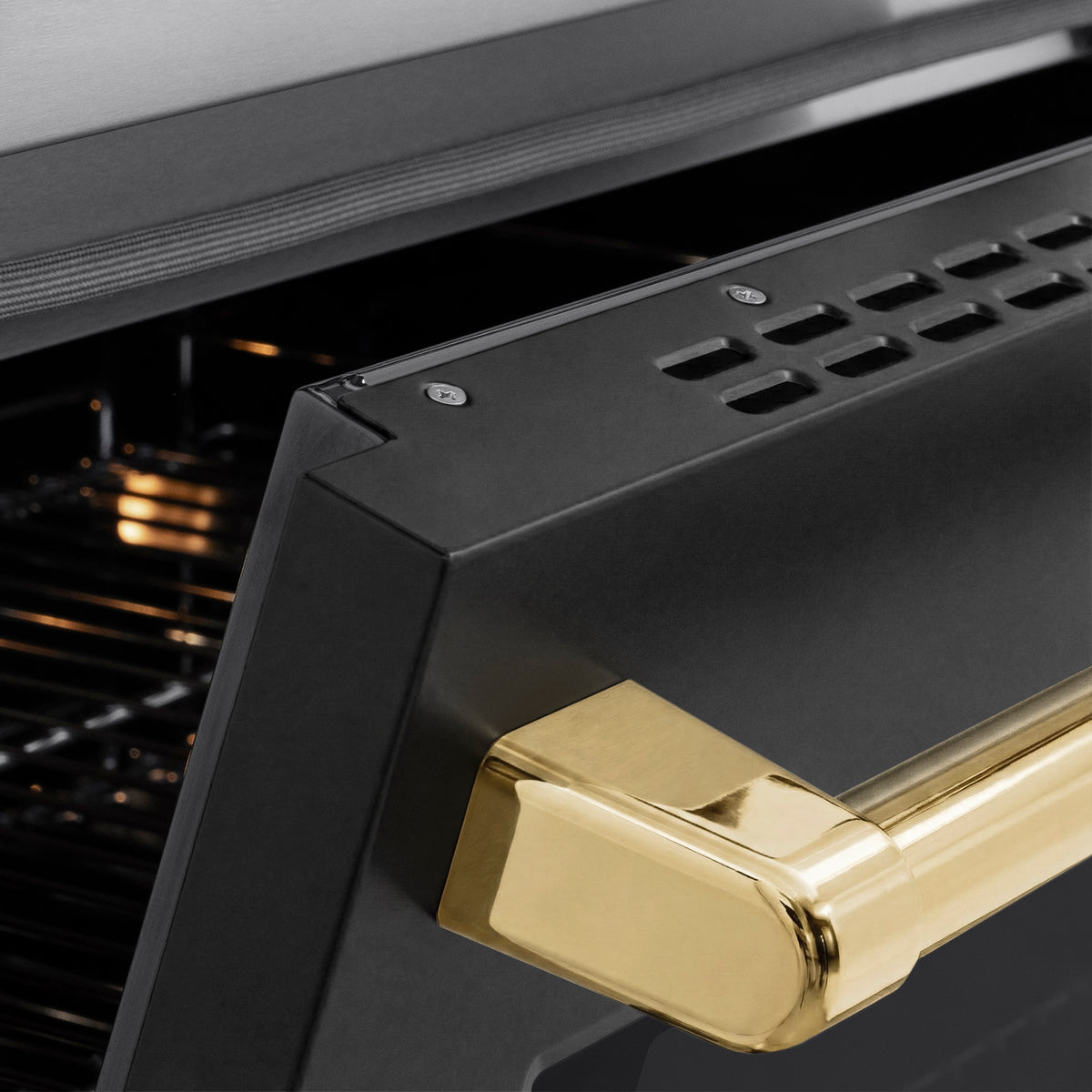 ZLINE 48-Inch Paramount Induction Range SINRZ-BLM-48-G handle detail