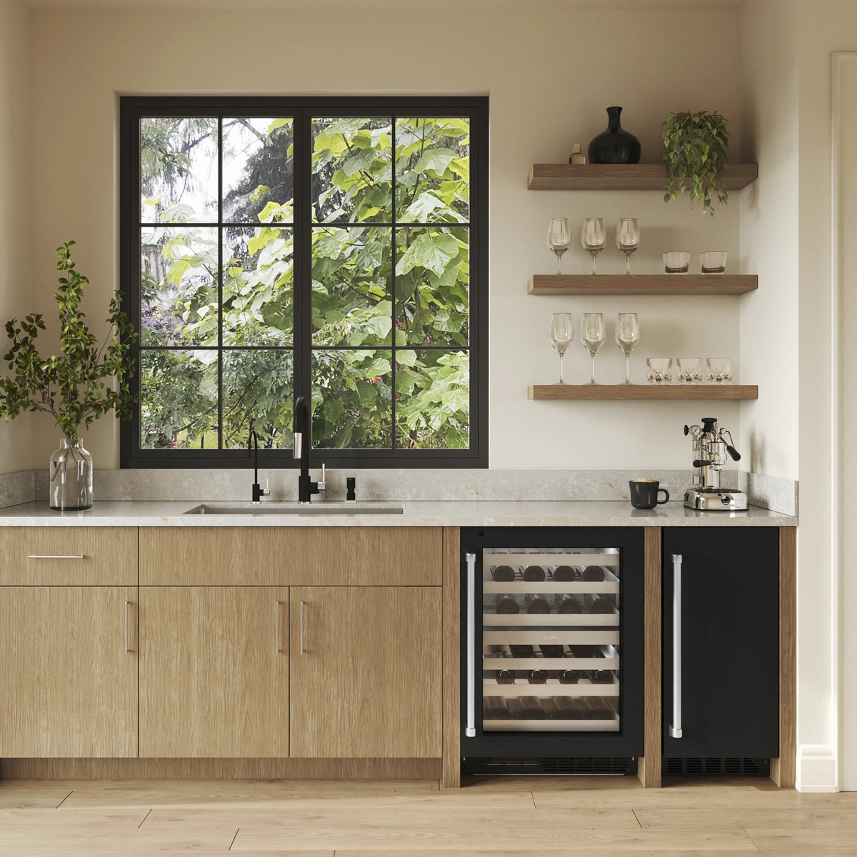 ZLINE Gemini Kitchen Faucet GEM-KF-ZMBBN in a styled kitchen
