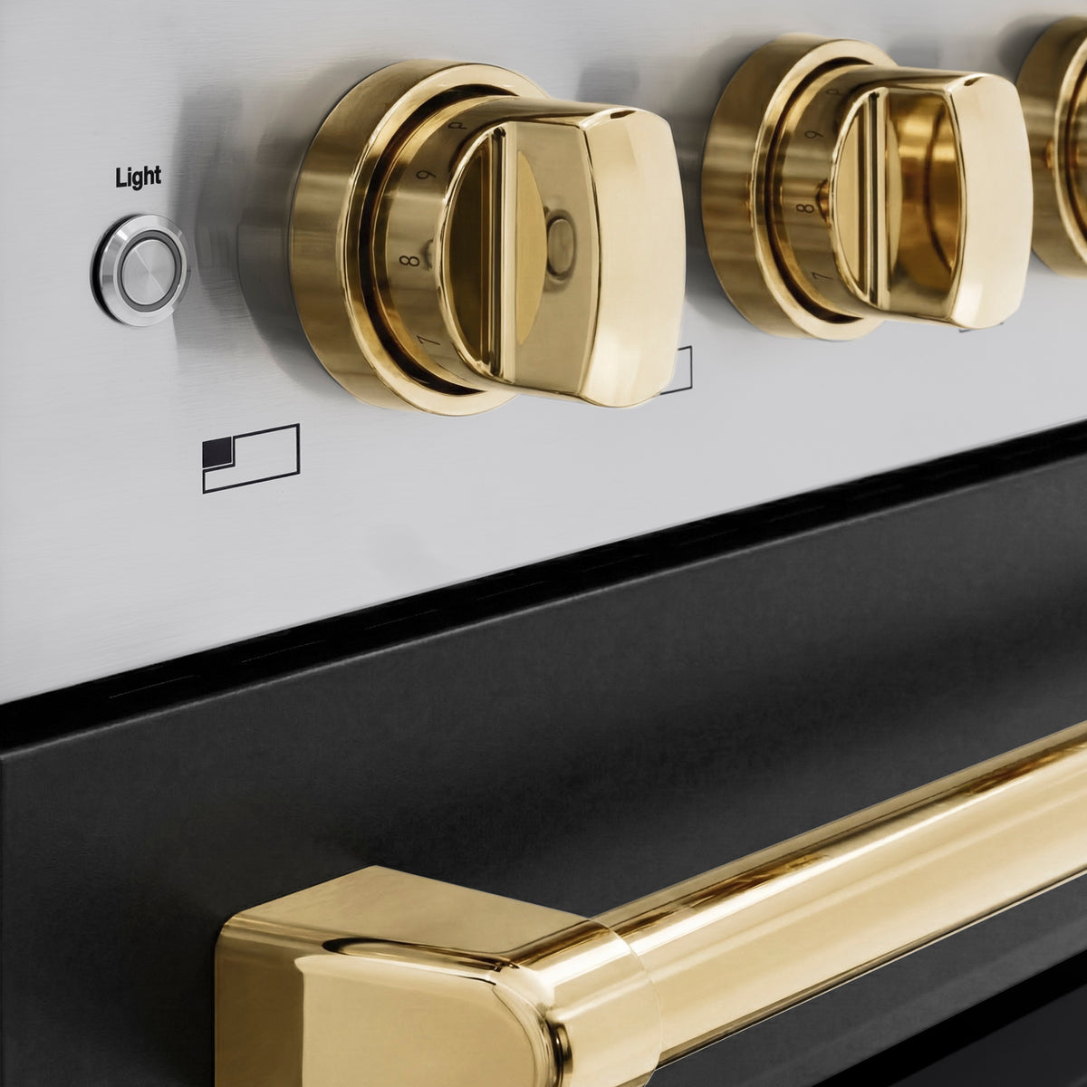 ZLINE 48-Inch Paramount Induction Range SINRZ-BLM-48-G knobs detail