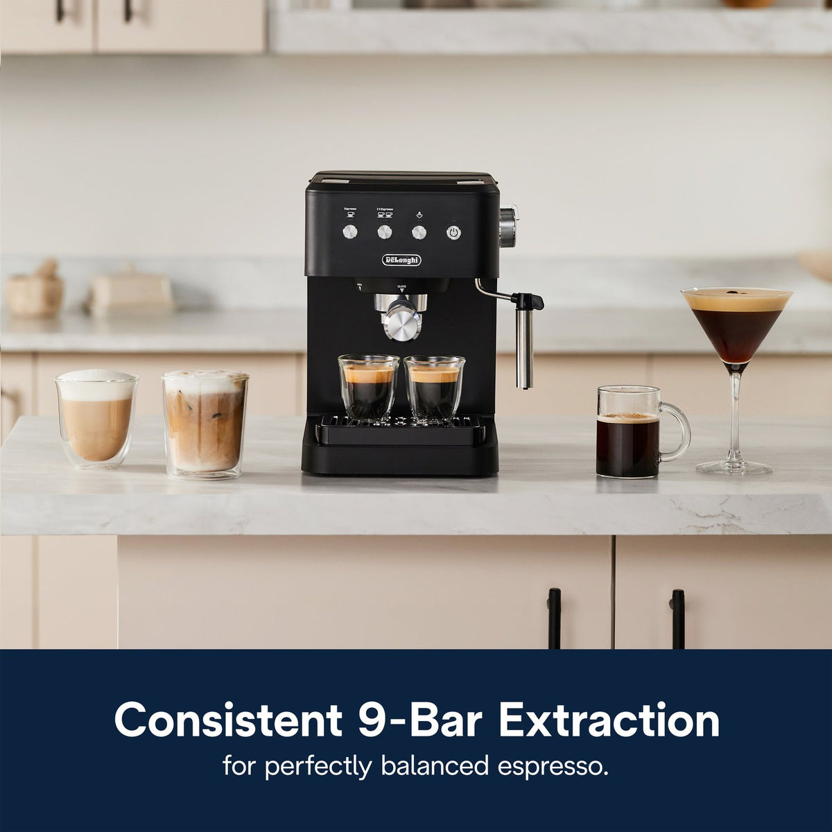 De'Longhi 15 Bar Pump Manual Espresso Machine in Matte Black (EM350BK) - image 4