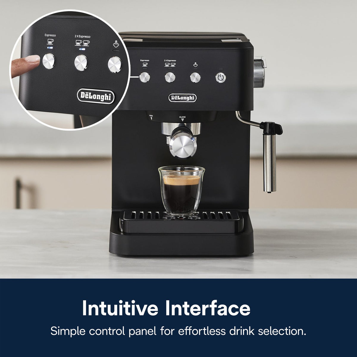 De'Longhi 15 Bar Pump Manual Espresso Machine in Matte Black (EM350BK) - image 7