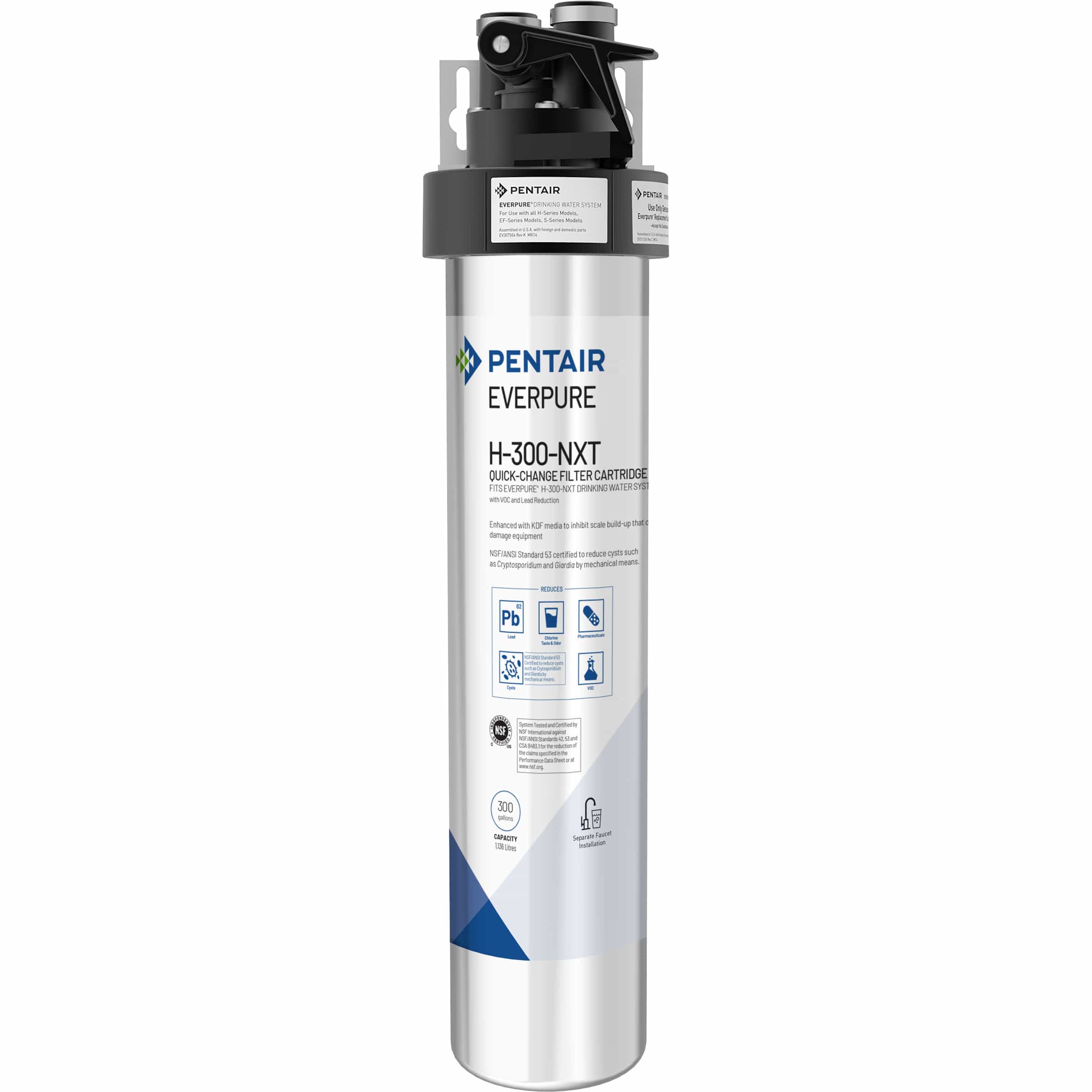 Pentair Everpure H-300-NXT Drinking Water System, 300 Gallon Capacity,